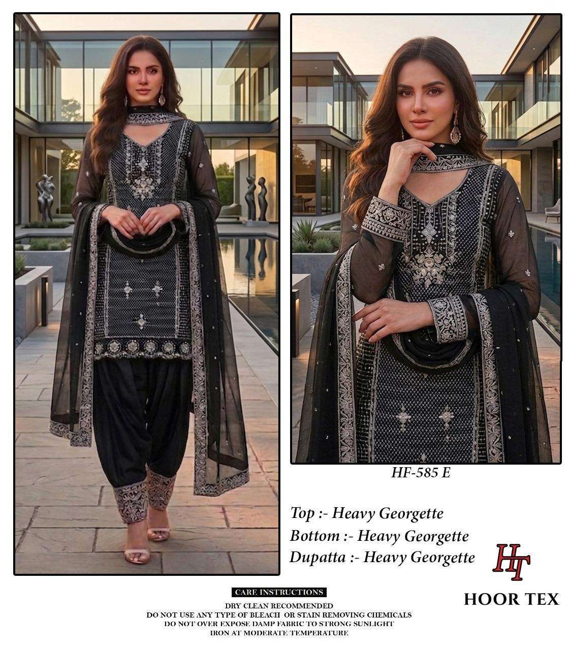 HOOR TEX HF-585 A TO D SERIES GEORGETTE EMBROIDERY PAKISTANI STITCHED SUIT-00020