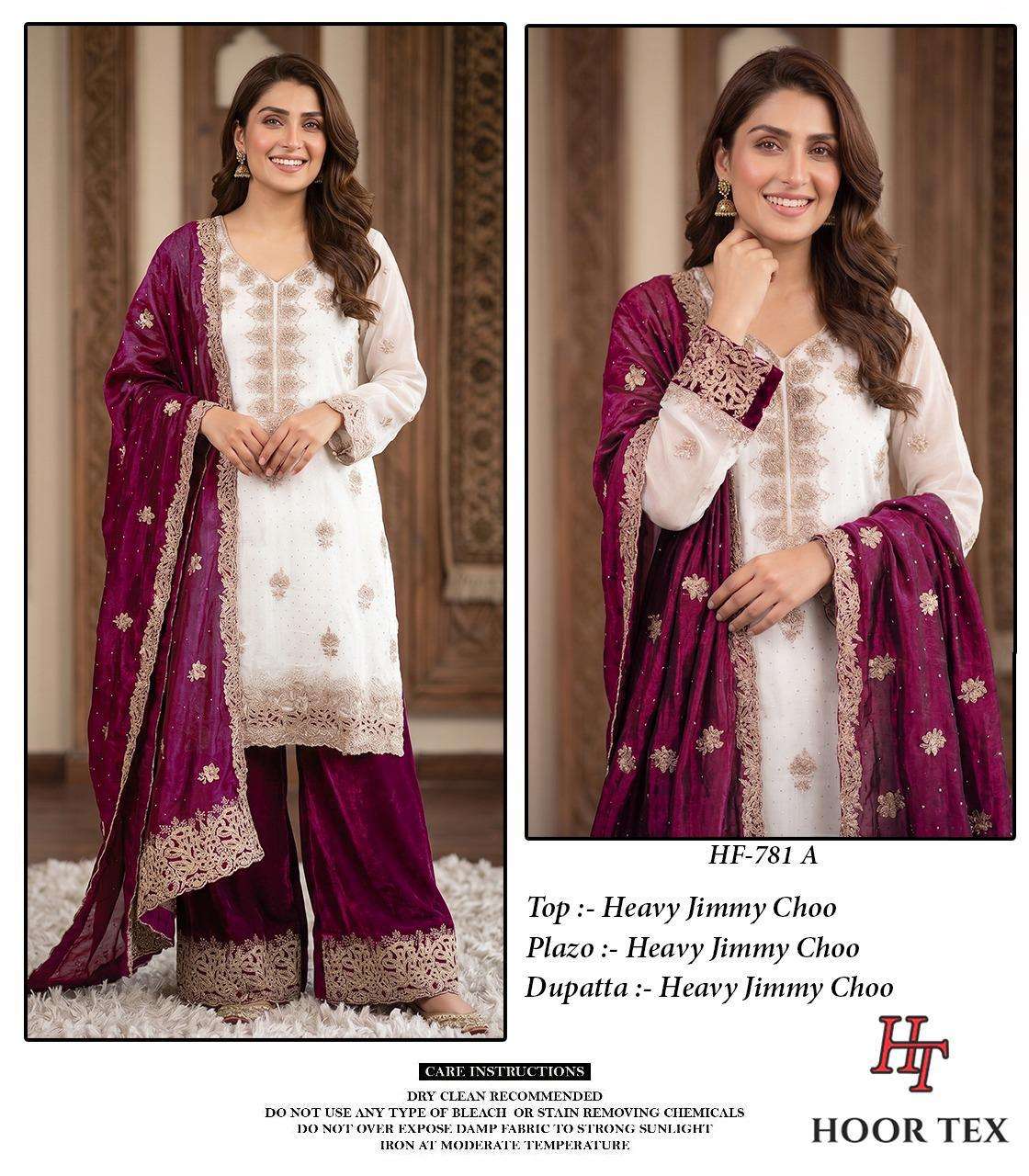 HOOR TEX HF-781 A TO D SERIES JIMMY CHOO EMBROIDERY STITCHED DRESSES-00020