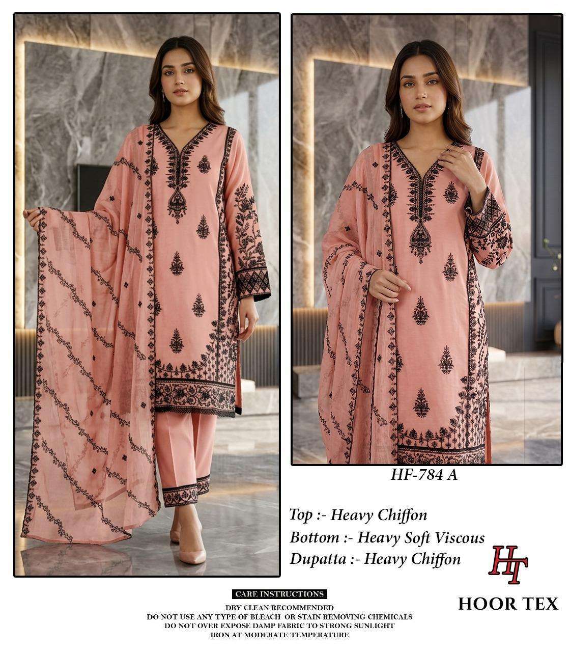 HOOR TEX HF-784 A TO D SERIES CHIFFON EMBROIDERY PAKISTANI DRESSES-00020