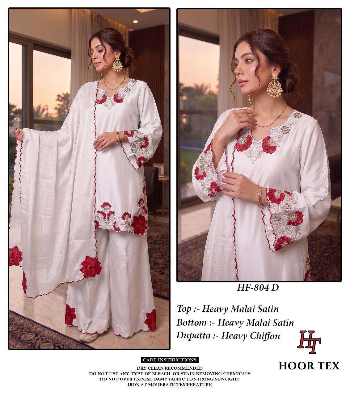 HOOR TEX HF-804 A TO D SERIES MALAI SATIN STITCHED PAKISTANI DRESSES-00020