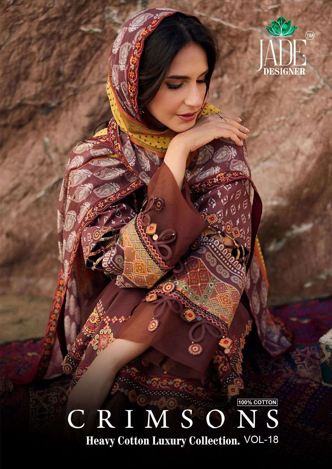 JADE CRIMSON VOL-18 18001 TO 18006 SERIES COTTON KARACHI PRINTED PAKISTANI SUIT-00062