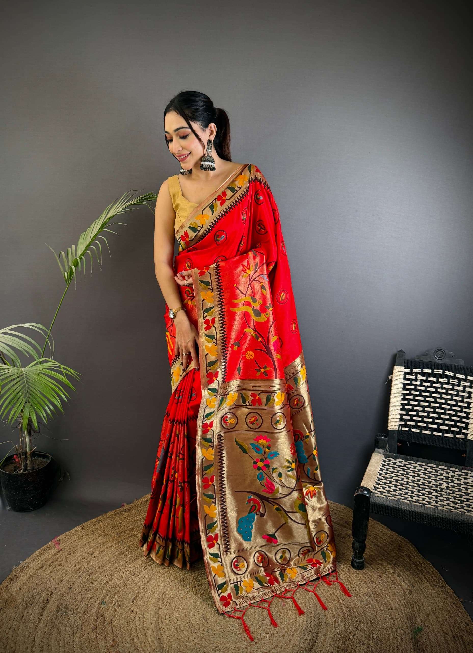 JAWAN BY ASLIWHOLESALE PAITHANI SILK PRINTED SAREES-00230