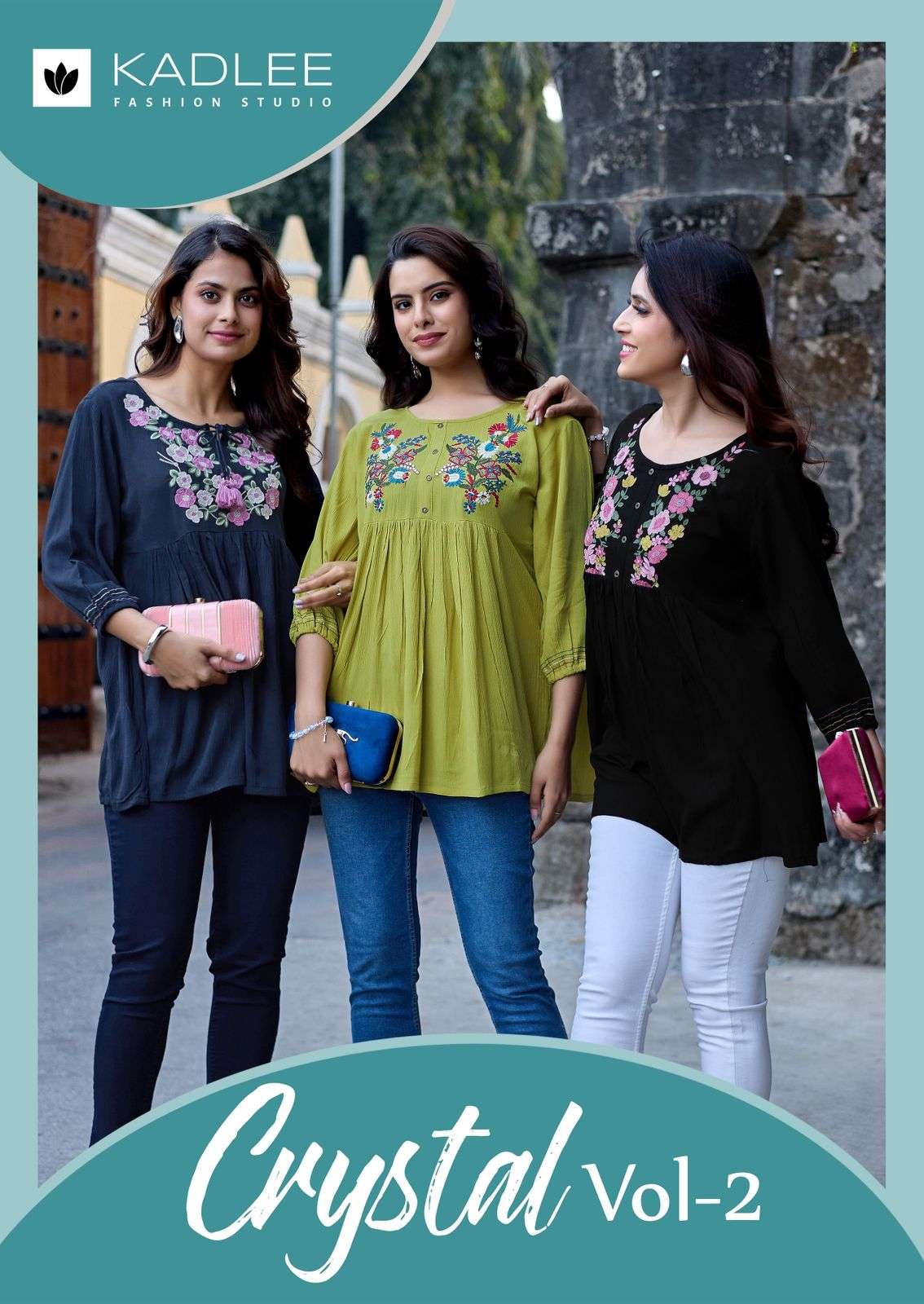 KADLEE CRYSTAL VOL-2 1007 TO 1012 SERIES RAYON PRITEND STITCHED KURTI SUIT- 00014