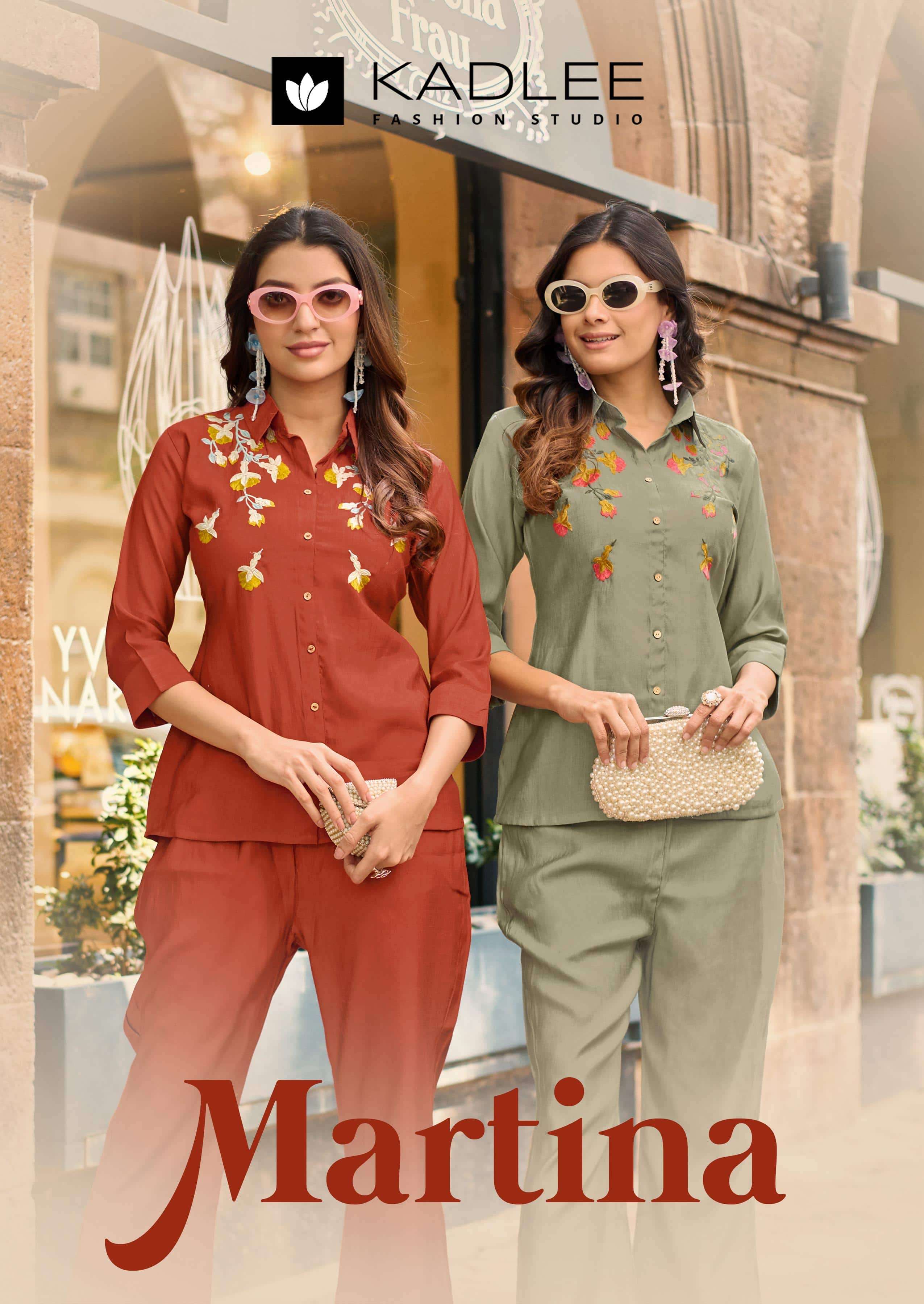 KADLEE  MARTINA  2001 TO 2006 SERIES VISCOSE PRINTED CO-ORD SET-00014