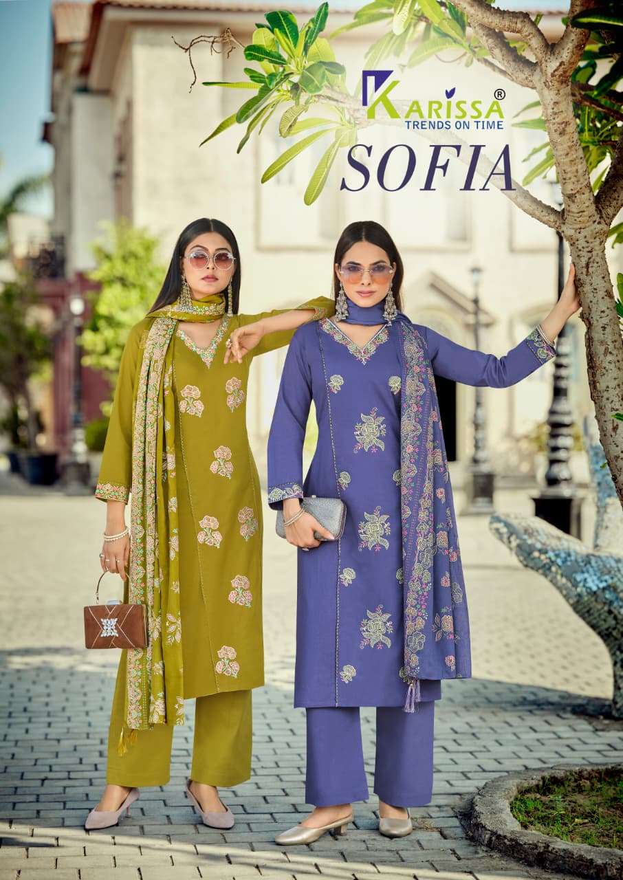 KARISSA SOFIA 1001 TO 1004 SERIES COTTON PRINTED STITCHED SUIT SET-00140