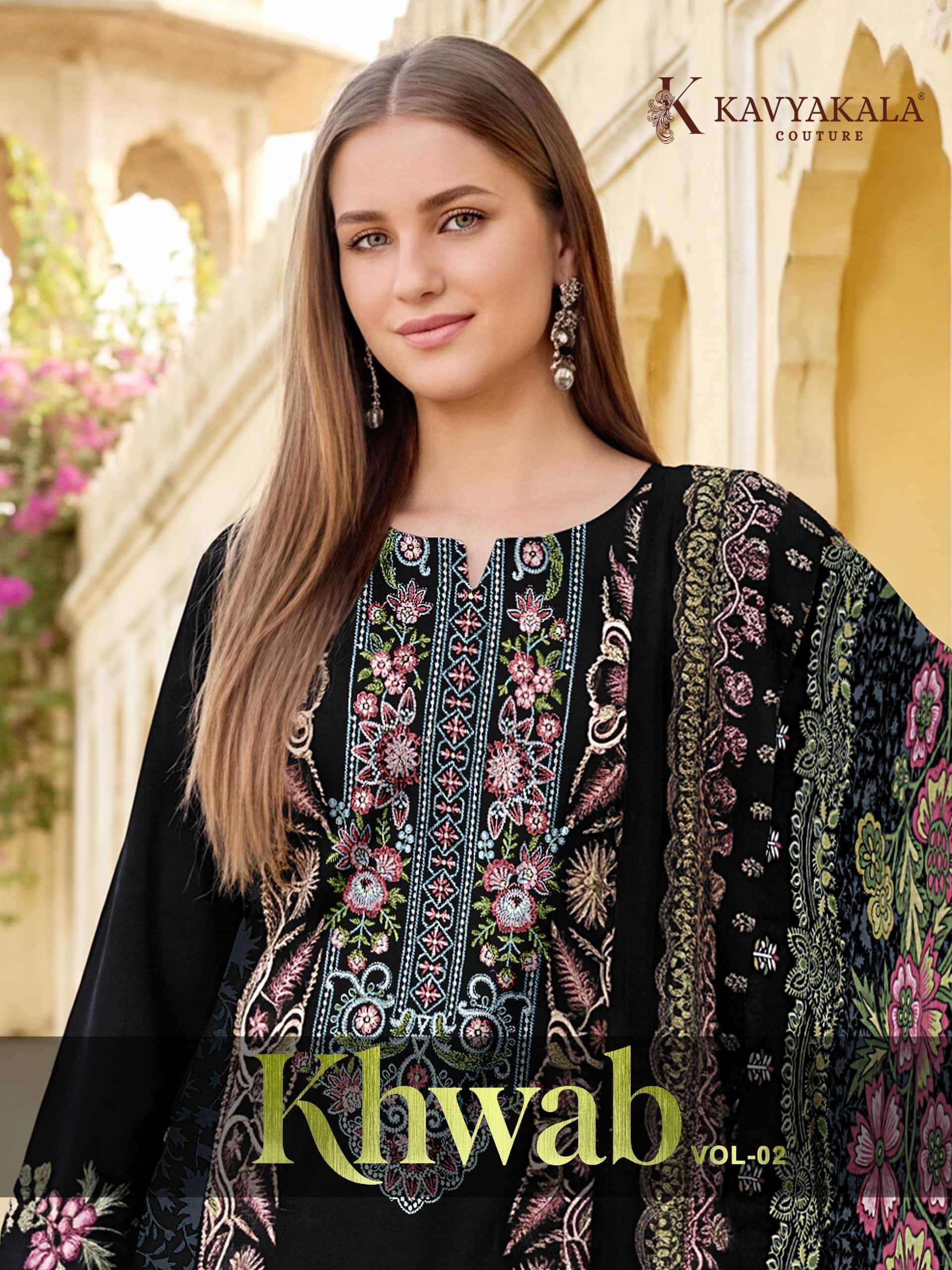 KAVYAKALA KHWAB VOL-02 SOFT COTTON EMBROIDERY PRINTED DRESSES-00201