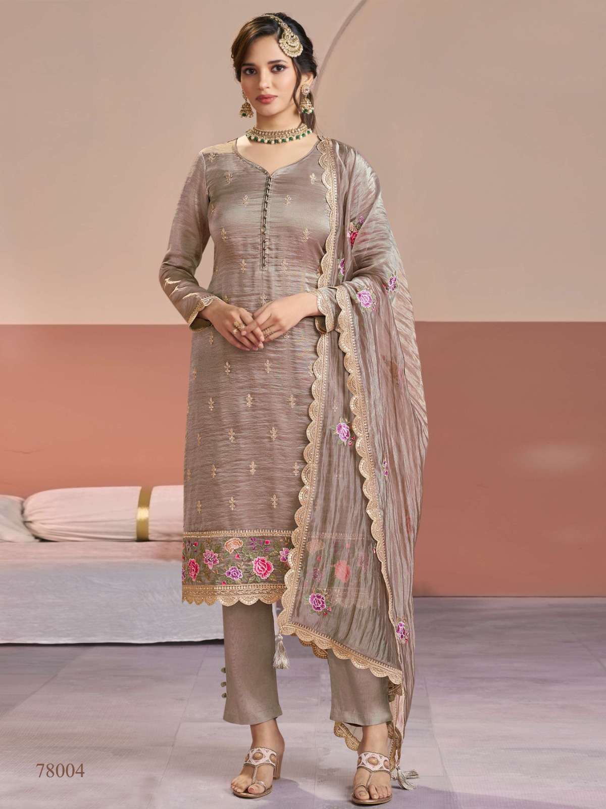 KHUSHI BY ASLIWHOLESALE SILK EMBROIDERY SEQUNCE DRESSES - 00265