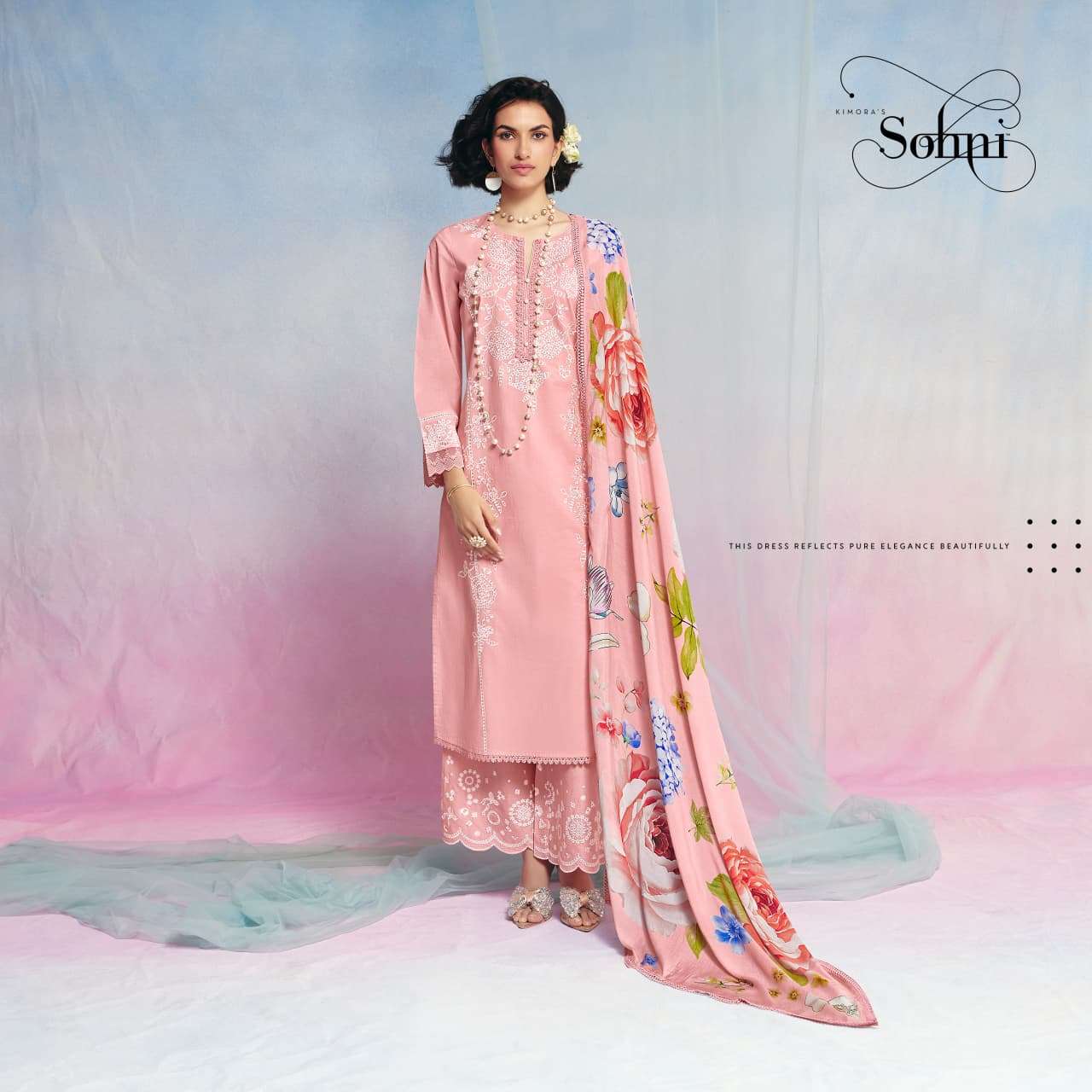 KIMOR FAIRY 691 TO 694 SERIES COTTON LAWN PREMIUM PRINTED SUIT SET-00069