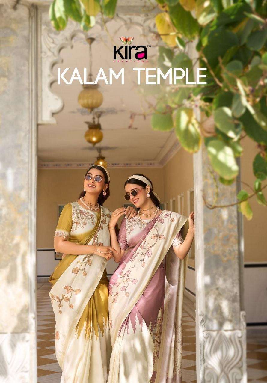 KIRA KALAM TEMPLE 9001 TO 9004 SERIES TUSSAR SILK PREMIUM PRINTED SAREES-00137