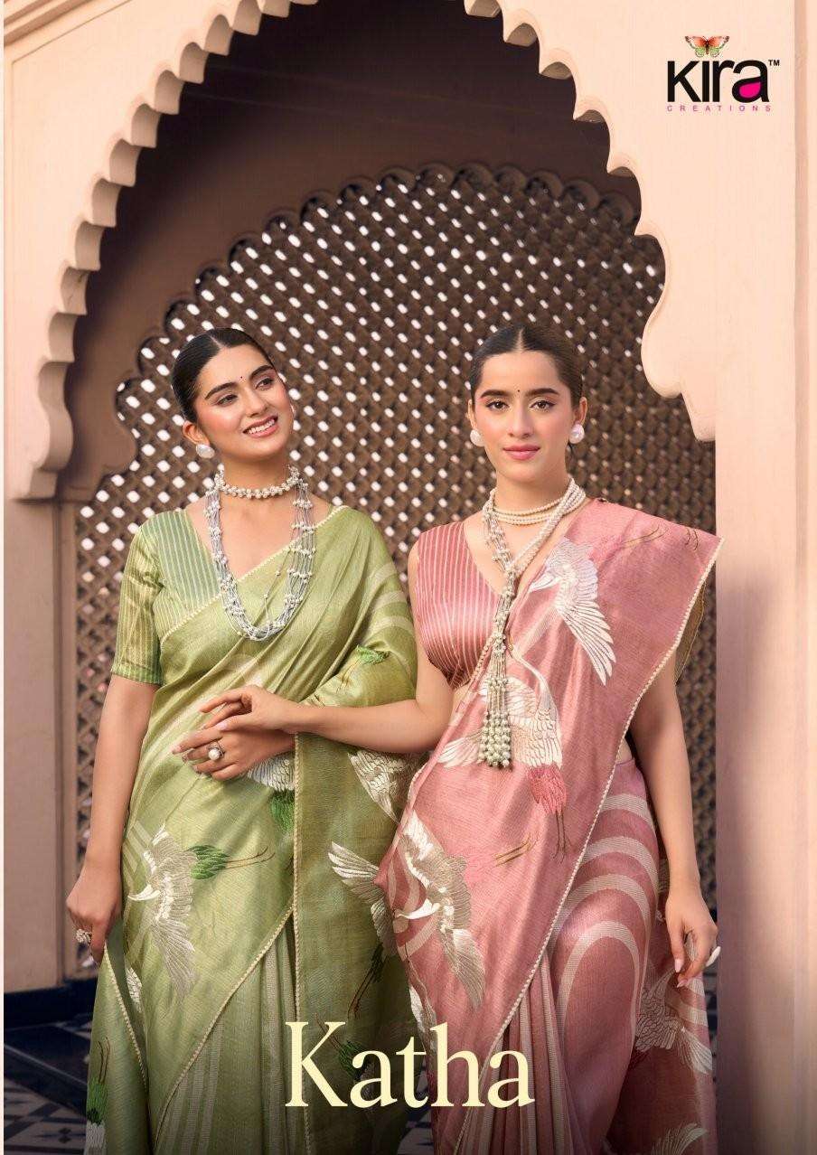 KIRA KATHA SILK 2301 TO 2304 SERIES TUSSAR SILK PRINTED SAREES-00004