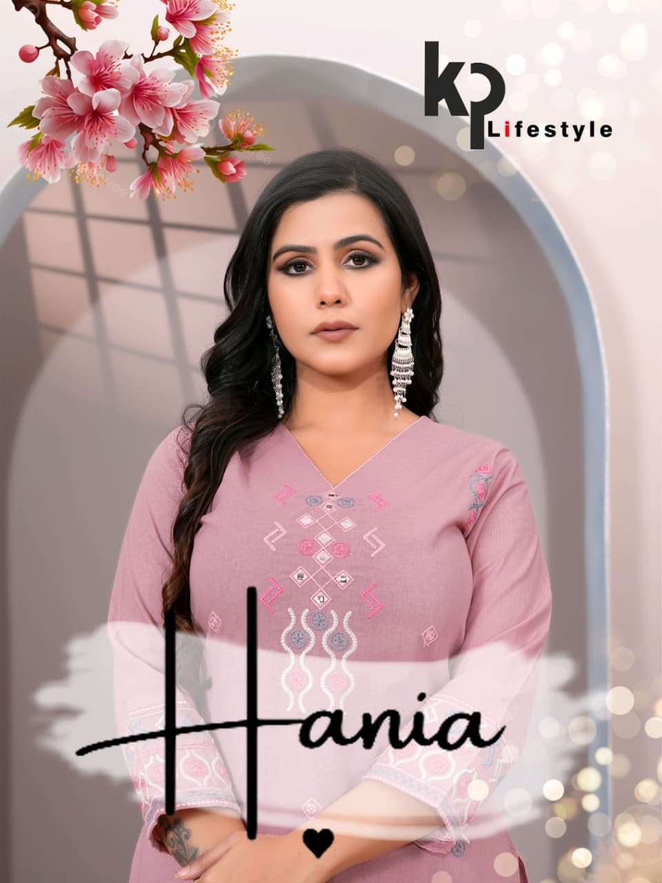 KP LIFESTYLE HANIA COTTON PRINTED EMBROIDERY KURTIS SET-00014