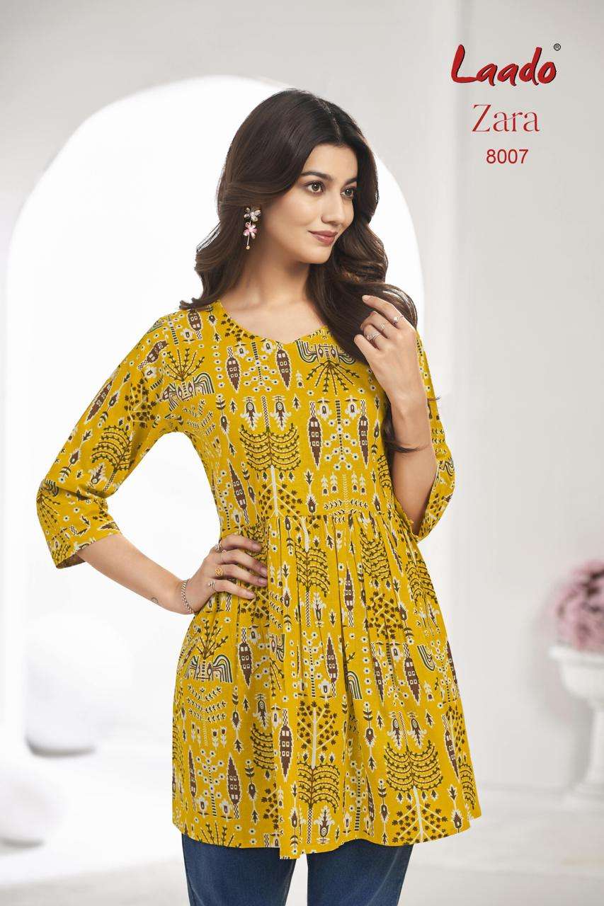 LAADO ZARA VOL-8 8001 TO 8010 SERIES  COTTON PRINTED STITCHED TUNICS SET-00015