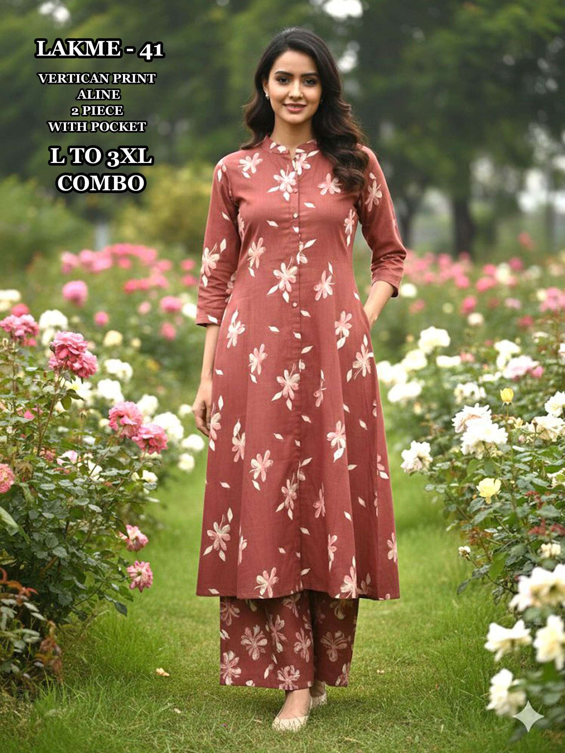LAKME BY ASLIWHOLESALE VATICAN PRINTED STITCHED KURTIS SET-00320