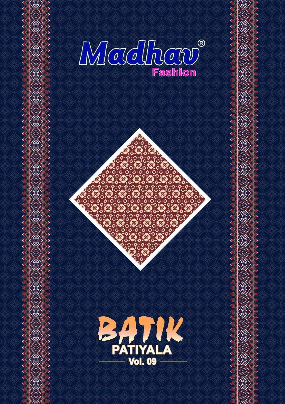 MADHAV BATIK PATIYALA VOL-9 9001 TO 9010 SERIES COTTON PRINTED UNSTITCHED SUIT SET-00015