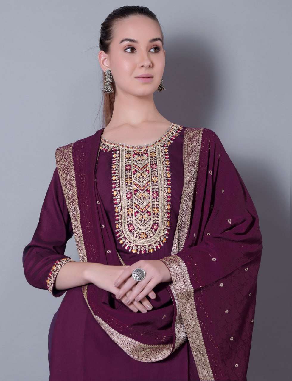 MADHURIMA VOL-2 BY ASLIWHOLESALE SILK BLEND WITH EMBROIDERY DRESSES - 00265