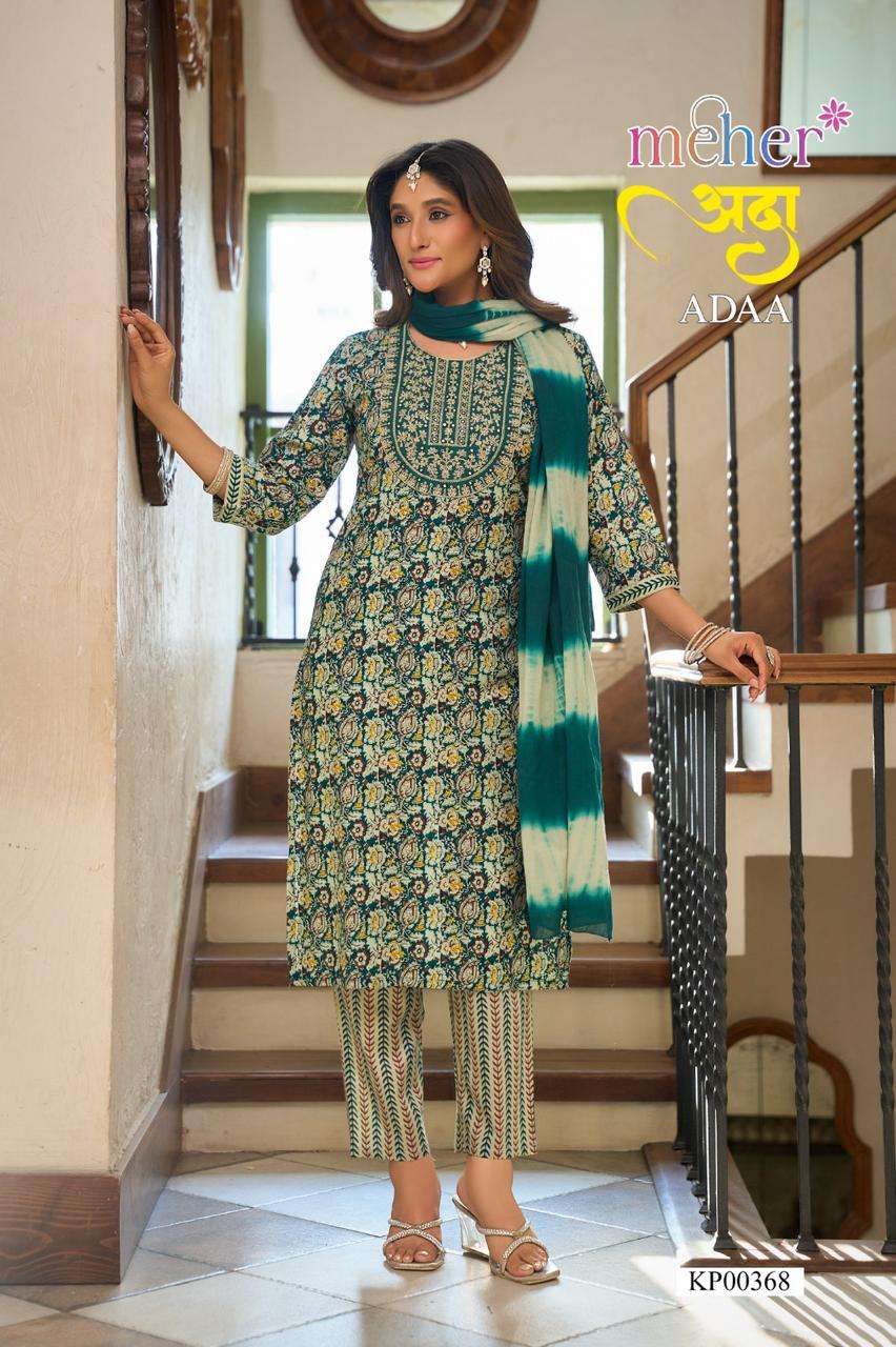 MAHER ADAA KP00368 TO KP00373 CAMBRIC AJRAKH PRINTED STITCHES DRESSES - 00140