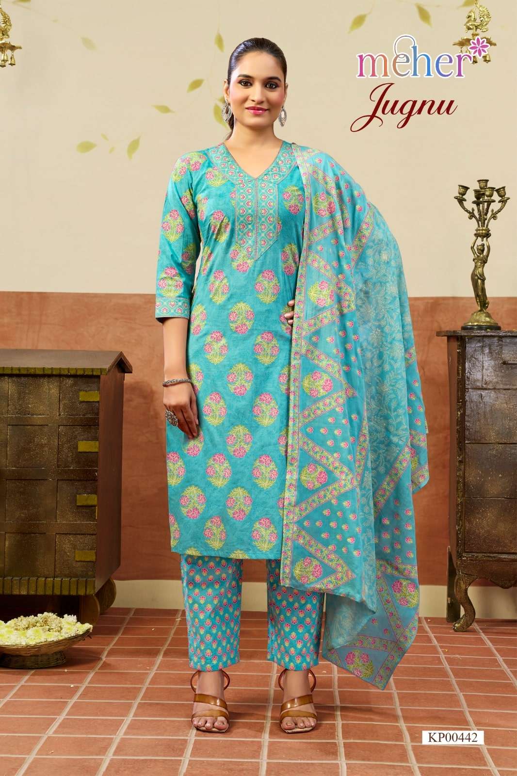 MAHER JUGNU 1001 TO 1006 SERIES PREMIUM COTTON STITCHED DRESSES-00140