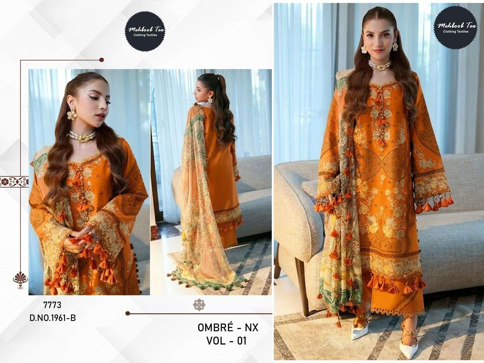 MEHBOOB TEX 1961 SERIES COTTON EMBROIDERY PAKISTANI DRESSES-00071