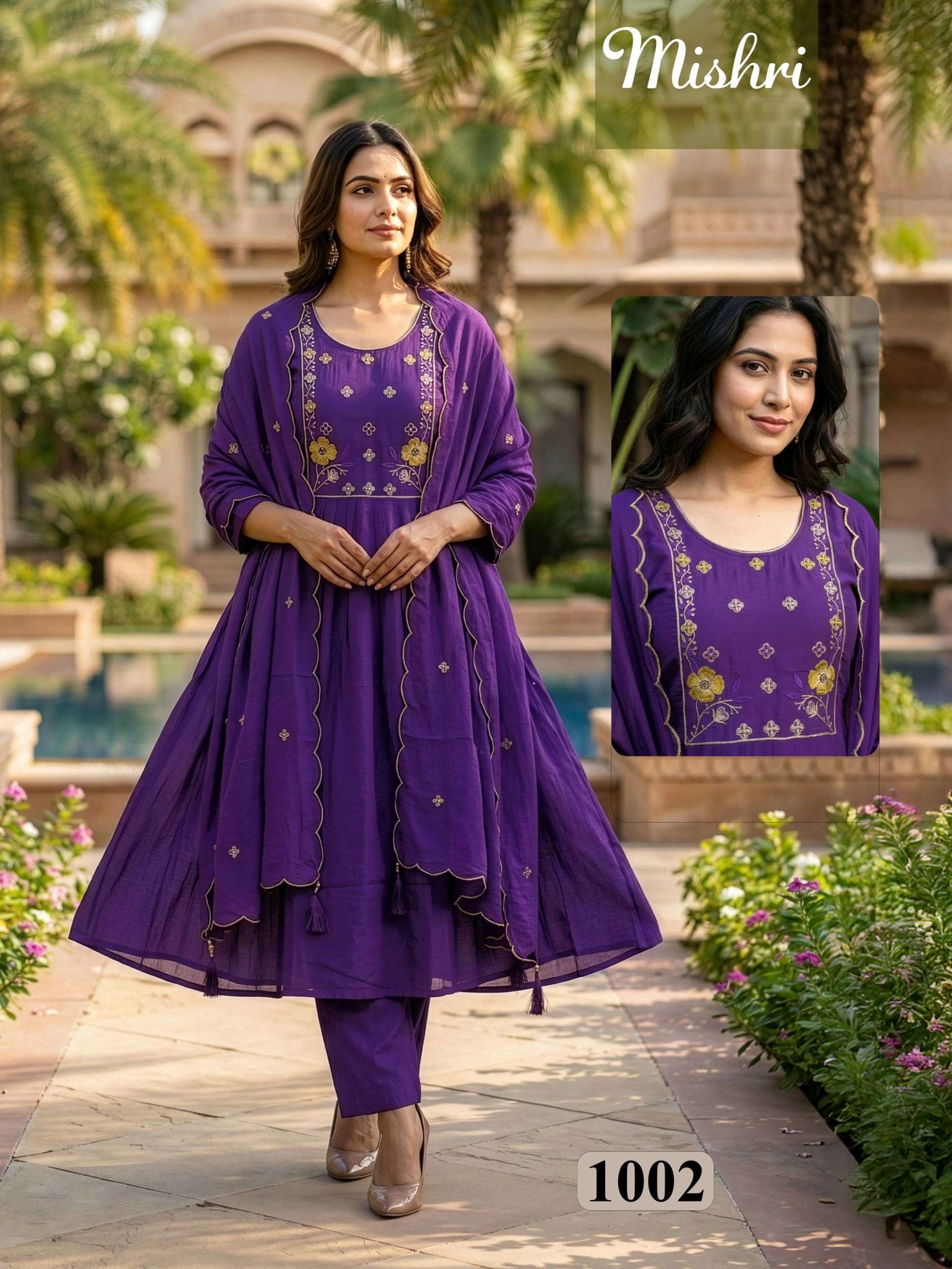MISHRI VOL-2 BY ASLIWHOLESALE CHANDERI SILK EMBROIDERY WORK DRESSES - 00320