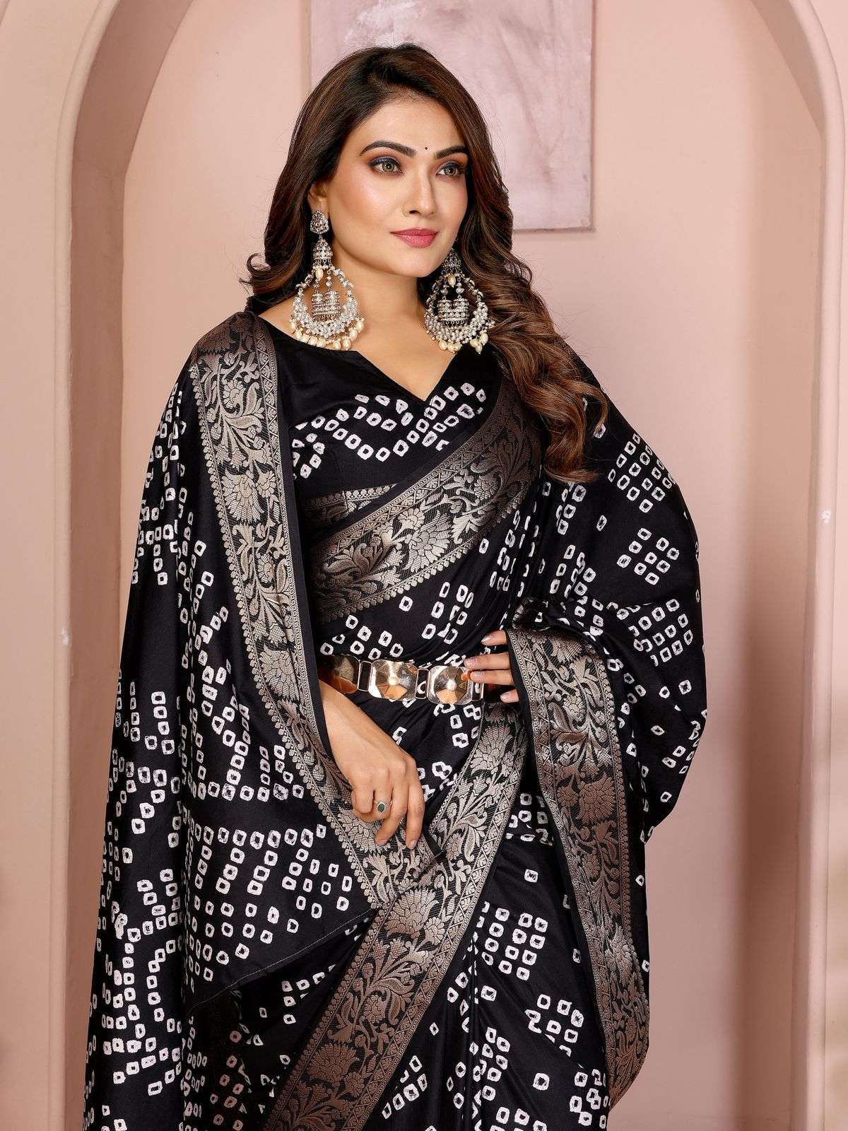 MORPANKH BY ASLIWHOLESALE BANDHANI ZARI WEAVING SAREES-00125