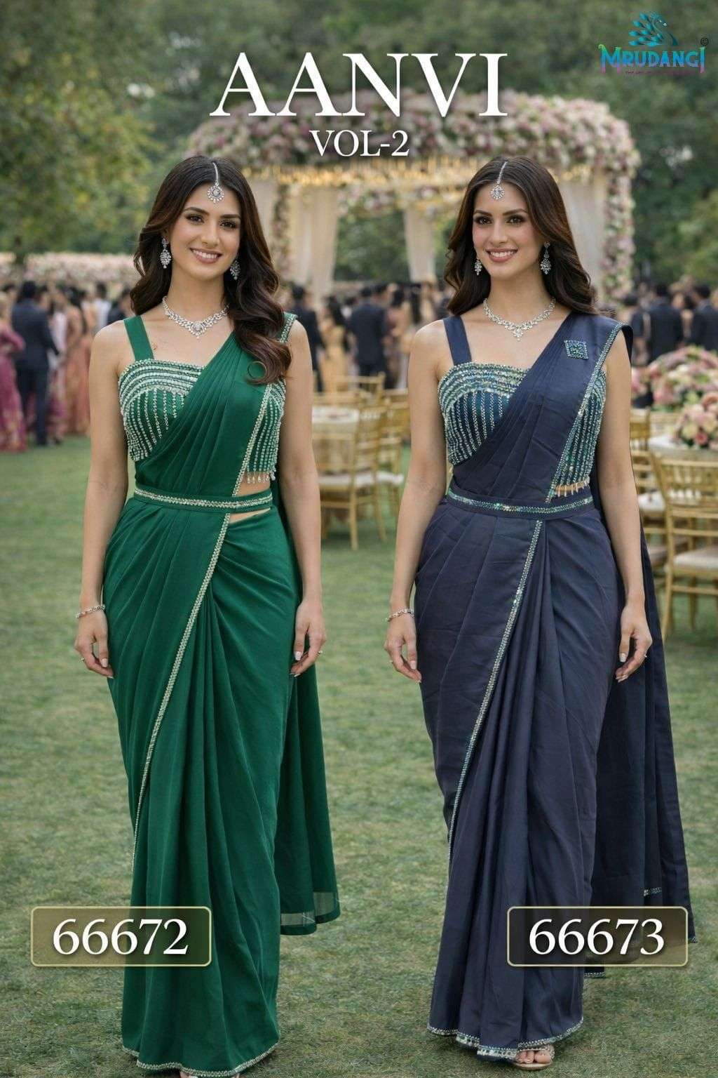  MRUDANGI AANVI VOL-2 PREMIUM SATIN SILK SAREES - 00095