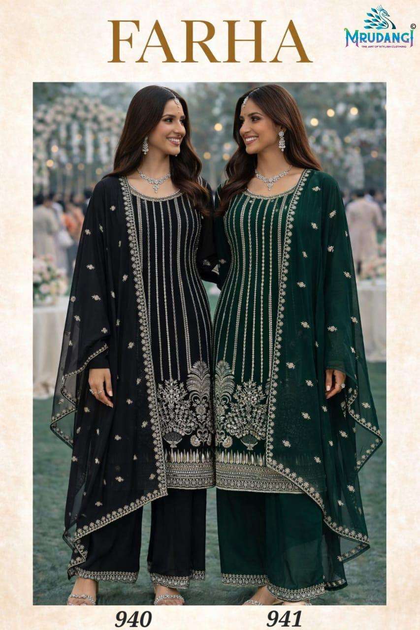  MRUDANGI FARHA PREMIUM GEROGETTE EMBROIDERED DRESSES - 00095