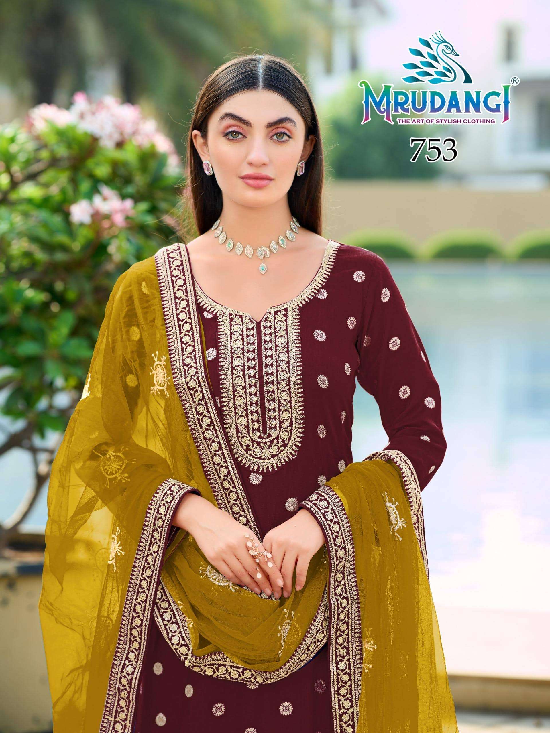 MRUDANGI RANGOLI VOL-1 VISCOUES JAQUARD EMBROIDERY DRESSES - 00095