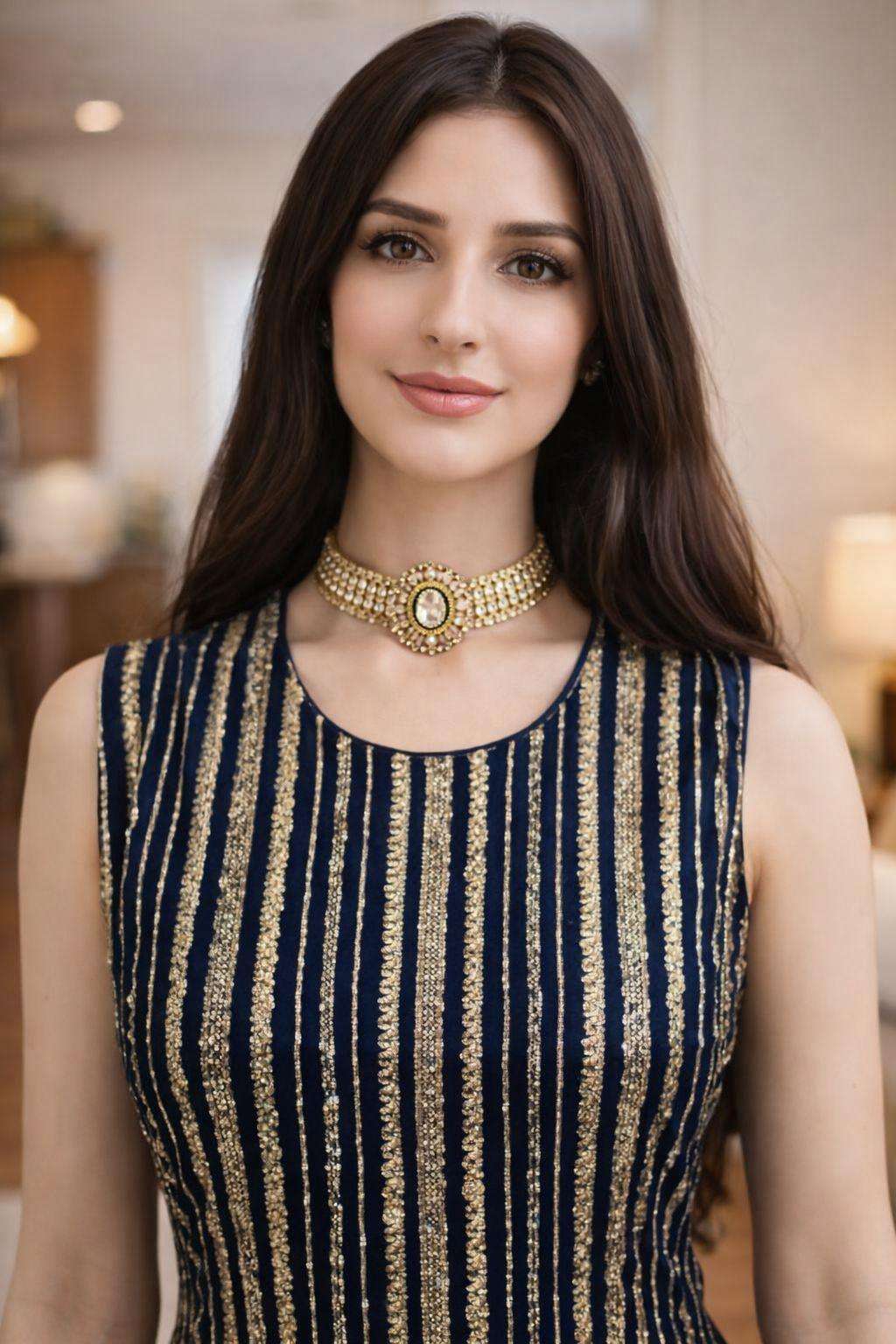 MRUDANGI RUHANI REAL PREMIUM GEORGETTE EMBROIDERED SEQUENCE WORK DRESSES - 00095