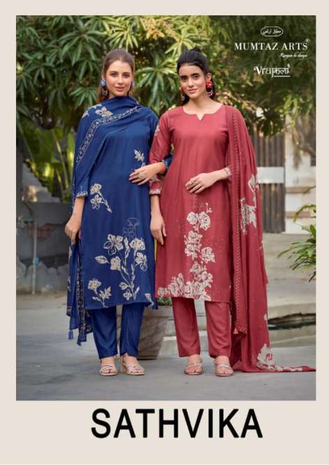 MUMTAZ ARTS SATHVIKA 1001 TO 1005 SERIES VISCOSE EMRBOIDERY PAKISTANI SUIT-00011