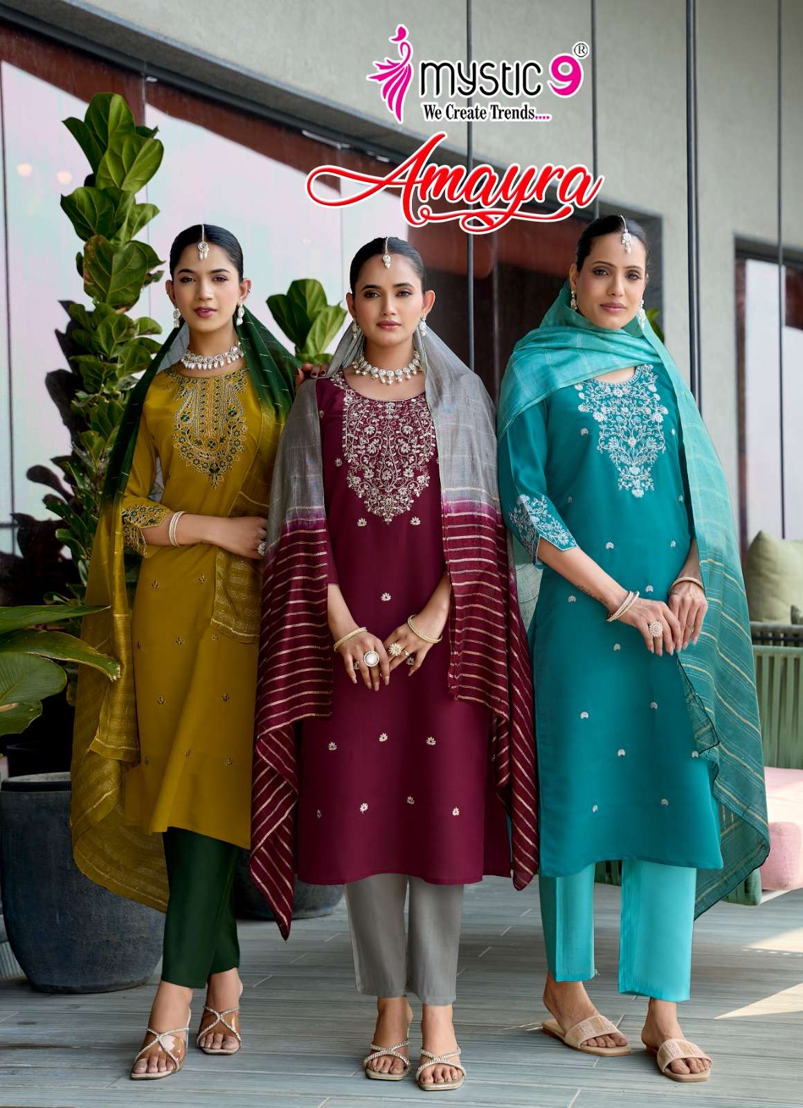 MYSTIC9 AMAYRA VOL-01 1001 TO 1008 SERIES ROMAN SILK EMBROIDERY DRESSES-00140