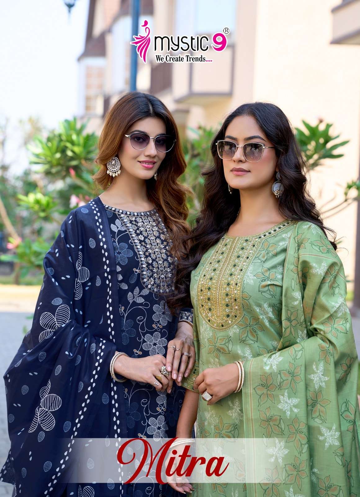MYSTIC9 MITRA VOL-1 1001 TO 1010 SERIES VERTICAN FOIL PRINTED STITCHED SUIT-00140