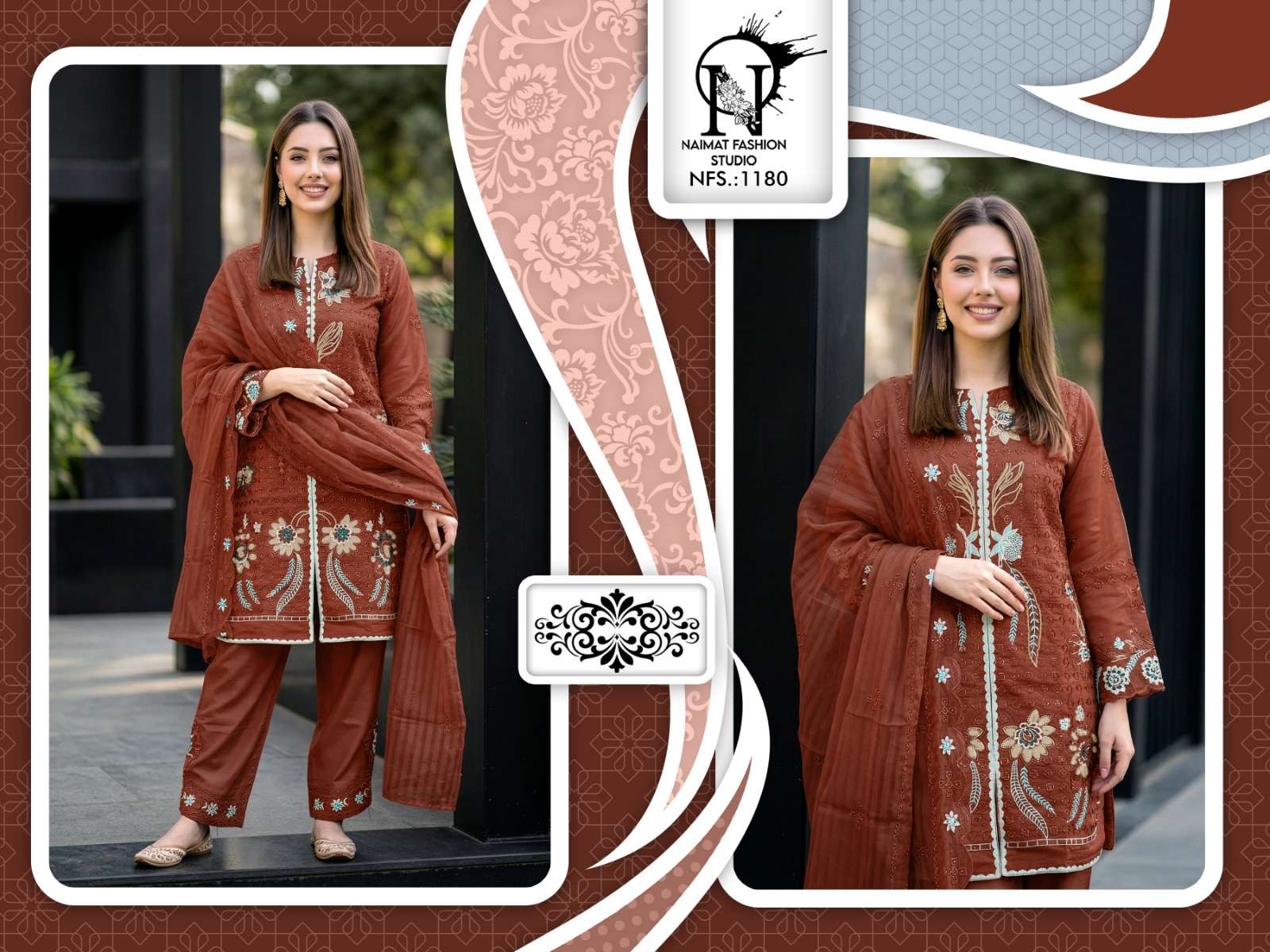 NAIMAT FASHION NFS-1180 COTTON EMBROIDERY PAKISTANI DRESSES-00088