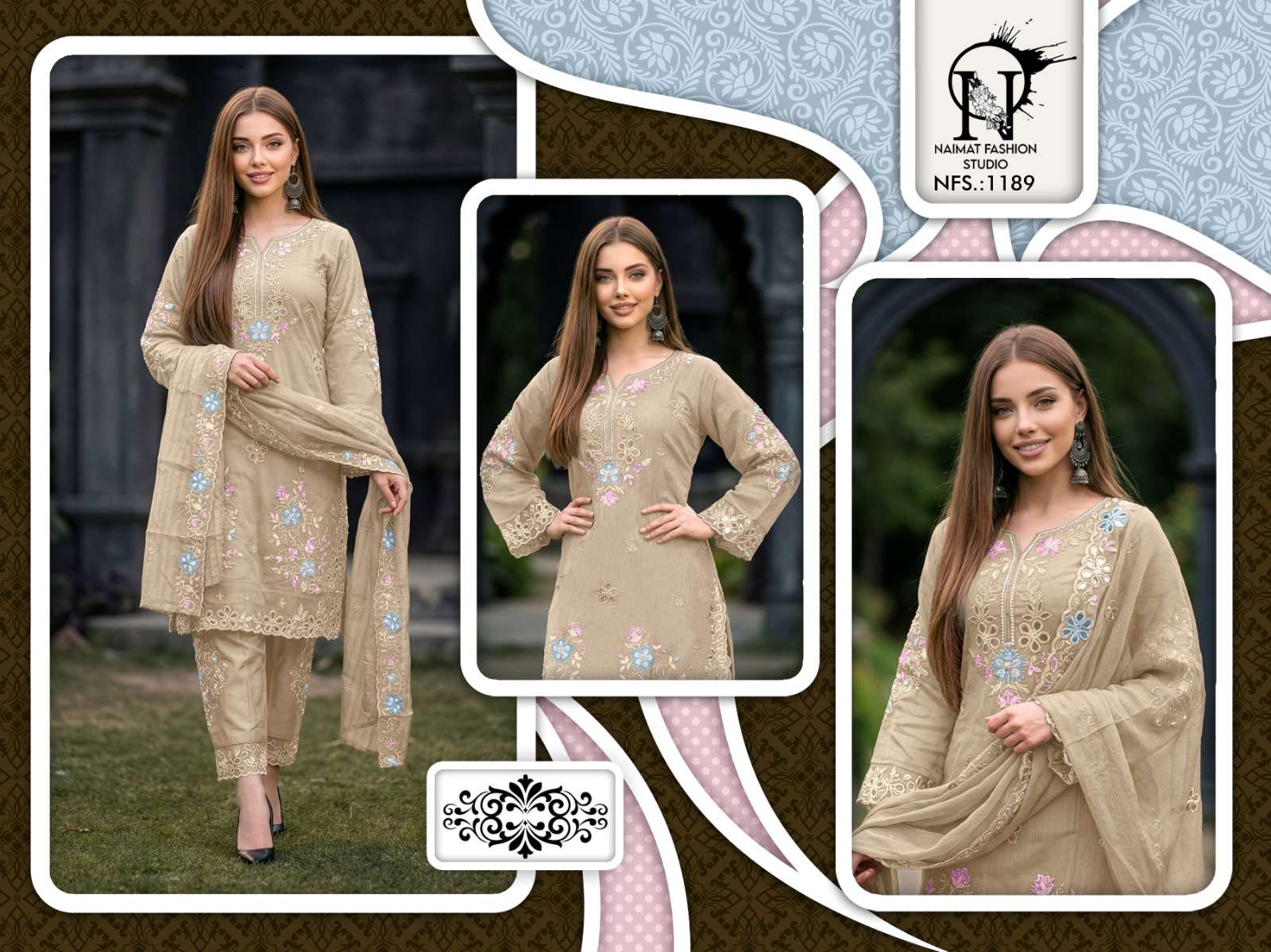 NAIMAT FASHION NFS-1189 COTTON EMBROIDERY PAKISTANI DRESSES-00088