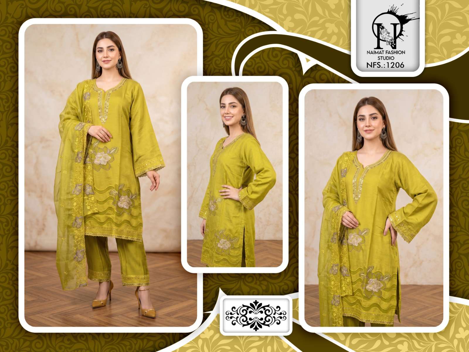 NAIMAT FASHION NFS-1206 COTTON EMBROIDERY PAKISTANI DRESSES-00088