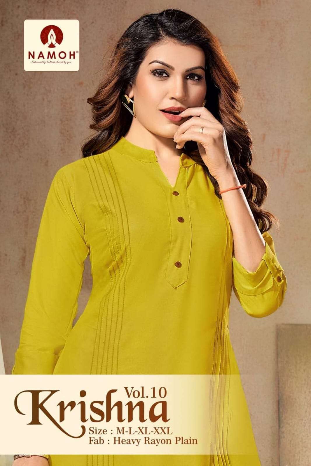 NAMOH KRISHNA 1001 TO 1008 SERIES RAYON STITCHED PRINTED TUNICS-00320