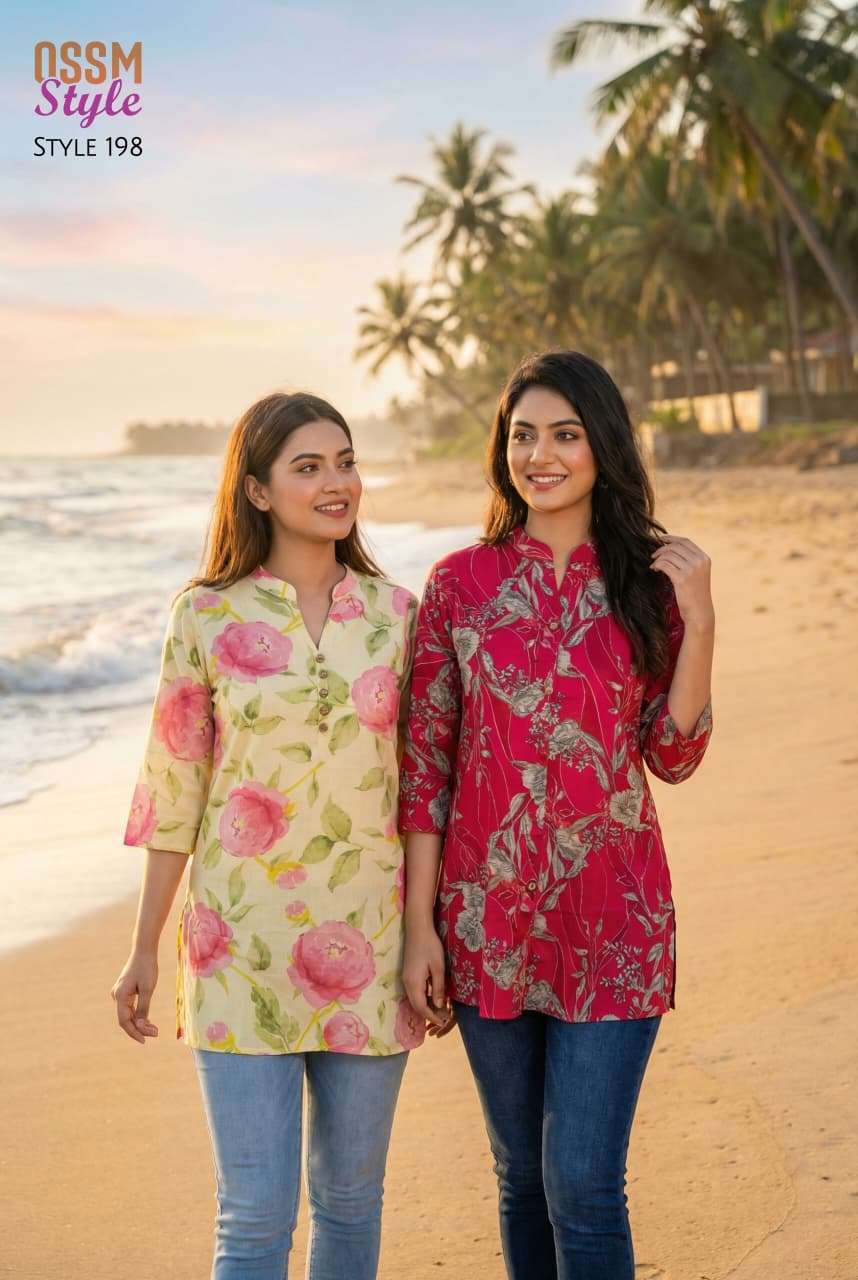 OSSM STYLE 198 SERIES COTTON PRINTED STITCHED  KURTI SET-00140