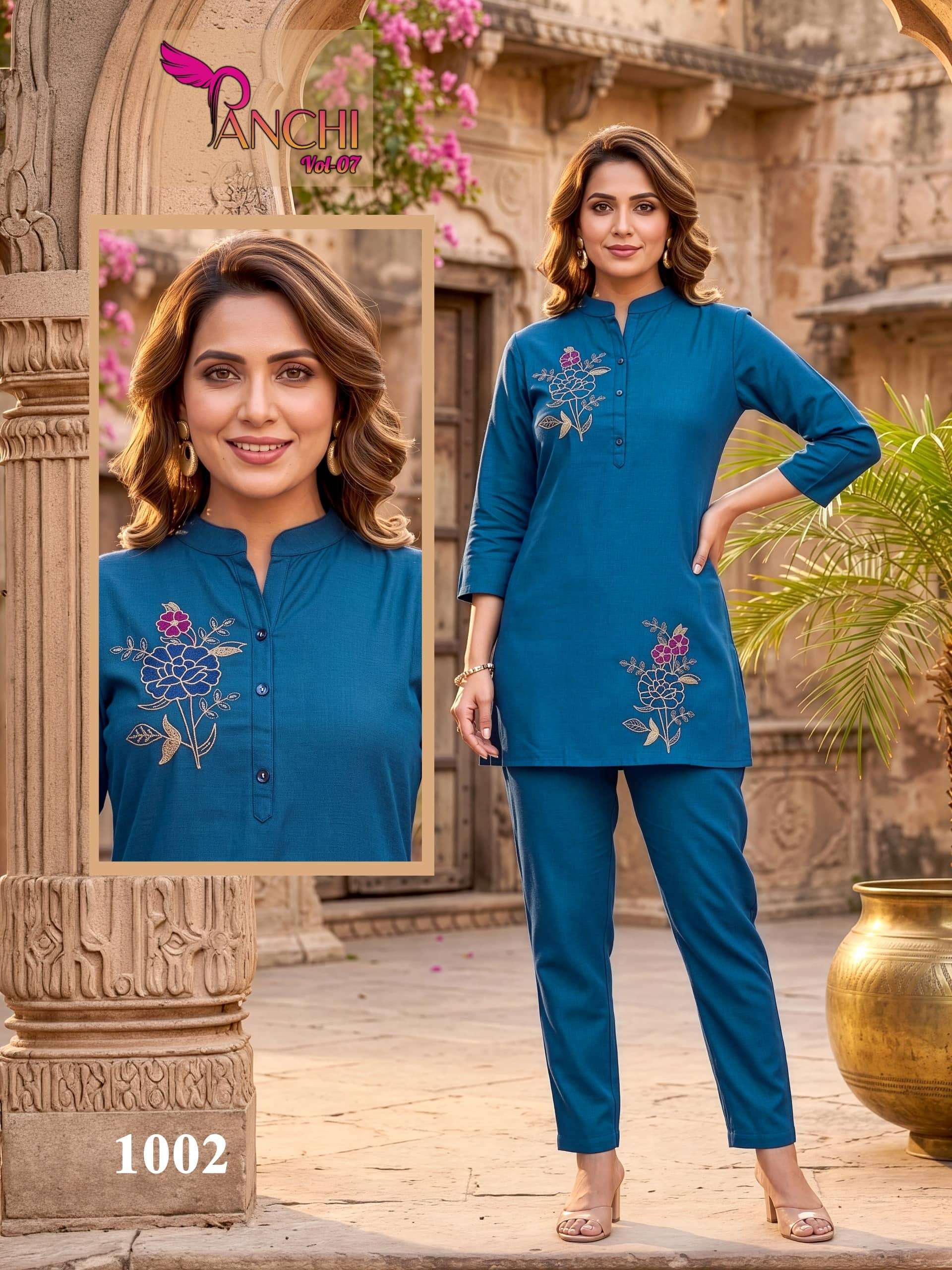 PANCHI VOL-1 BY ASLIWHOLESALE VERTICAN EMBROIDERY SEQUNCE WORK CO-ORD SET-00320