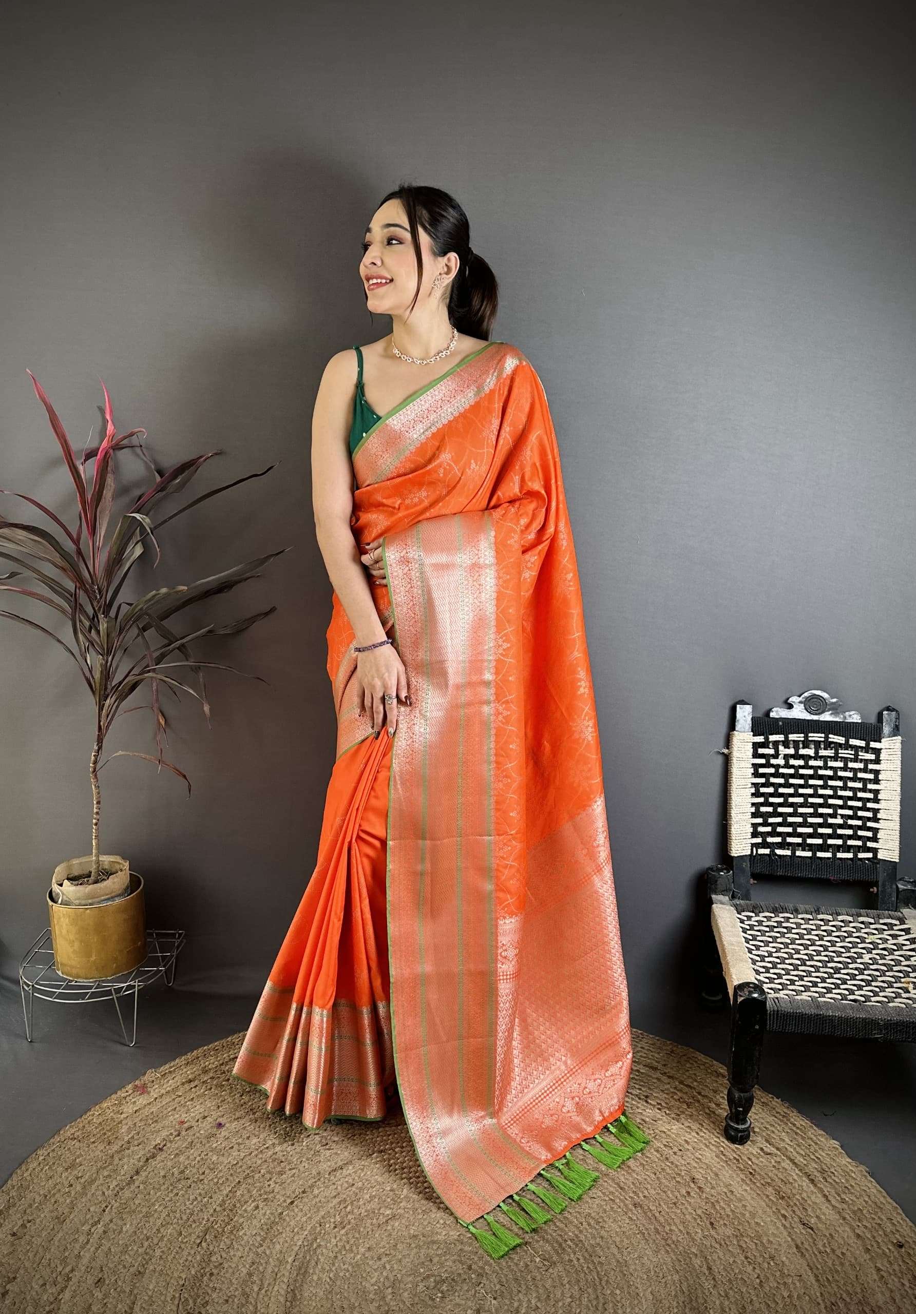 PANETAR BY ASLIWHOLESALE JACQUARD BANARASI SILK SAREES - 00230