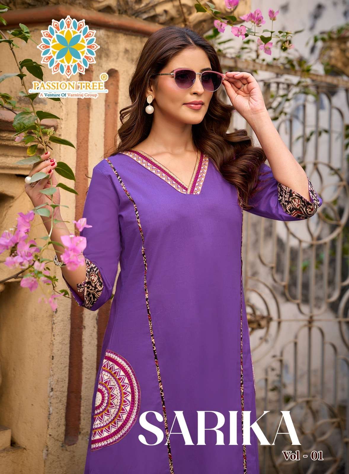 PASSION TREE SARIKA VOL-1 1001 TO 1008 SERIES COTTON STITCHED ANARKALI KURTIS SET-00014
