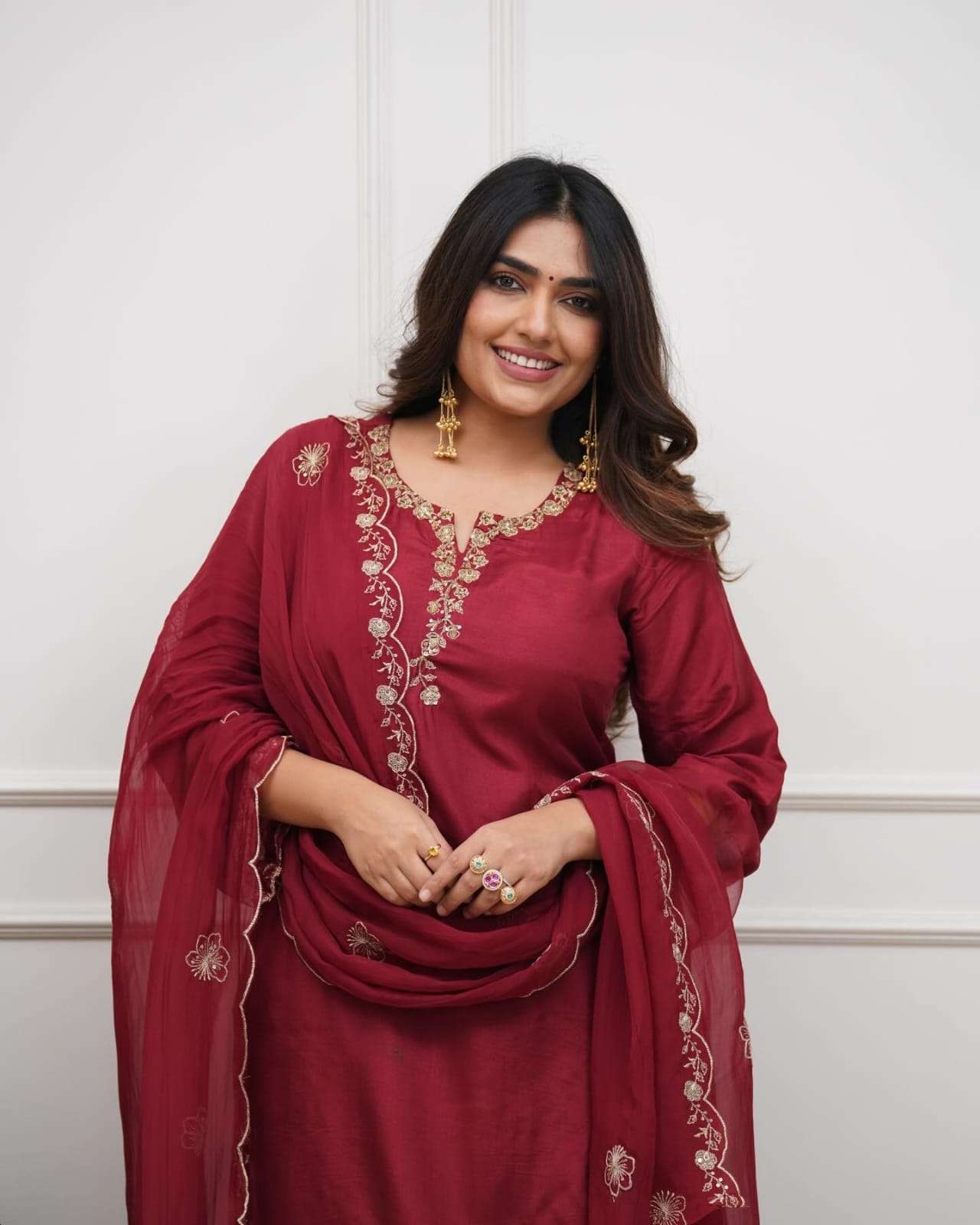 POOJA-3 BY ASLIWHOLESALE DESIGNER PURE VISCOSE RAYON EMBROIDERY DRESSES-00264