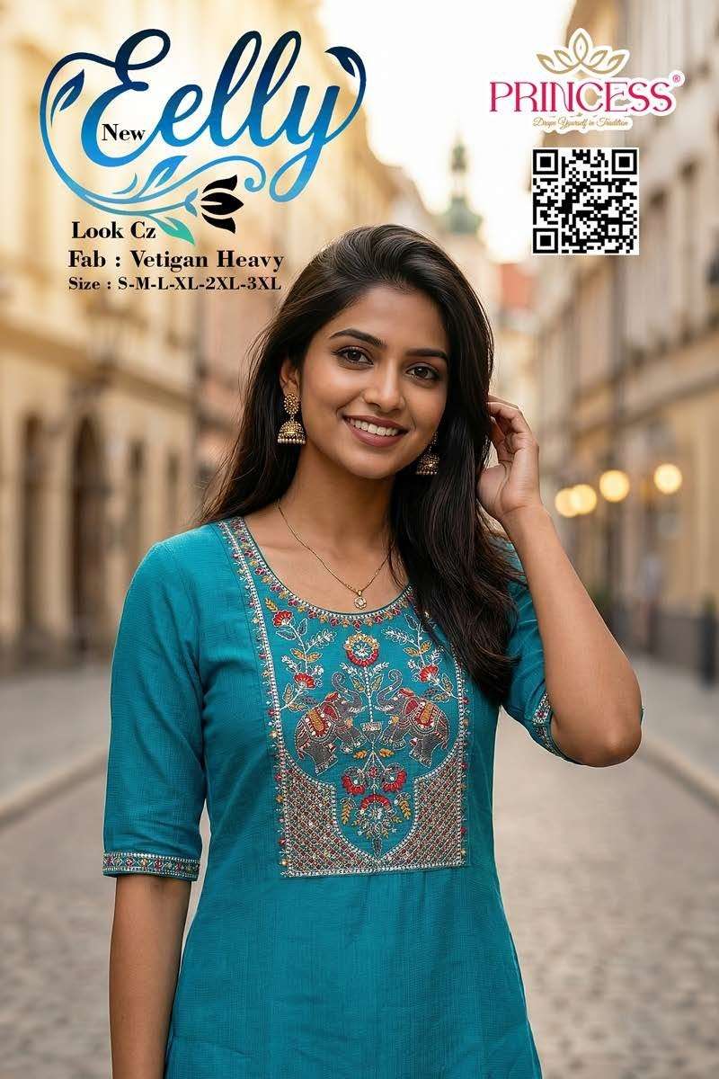  PRINCESS ELLY 101 TO 106 SERIES VATICAN SILK STITCHED KURTIS-00320