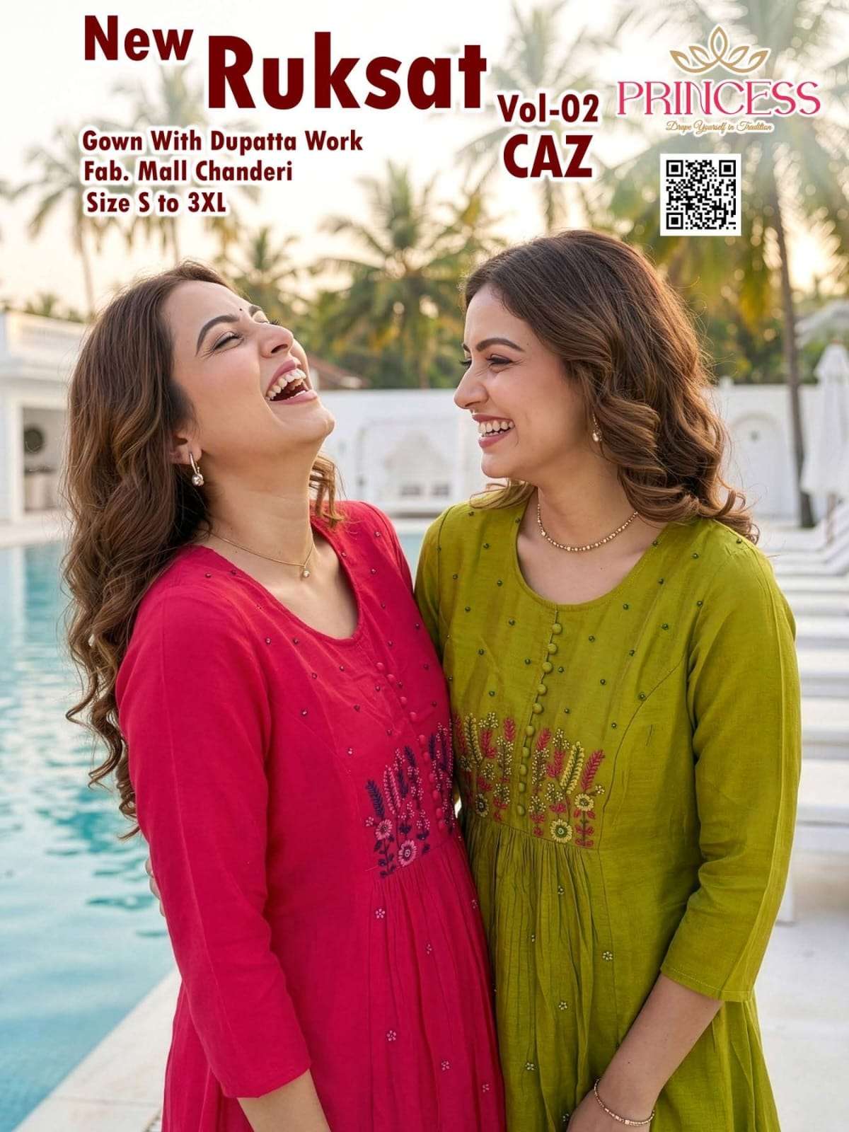 PRINCESS NEW RUKSAT VOL-2 MAL CHANDERI EMBROIDERY DRESSES - 00320