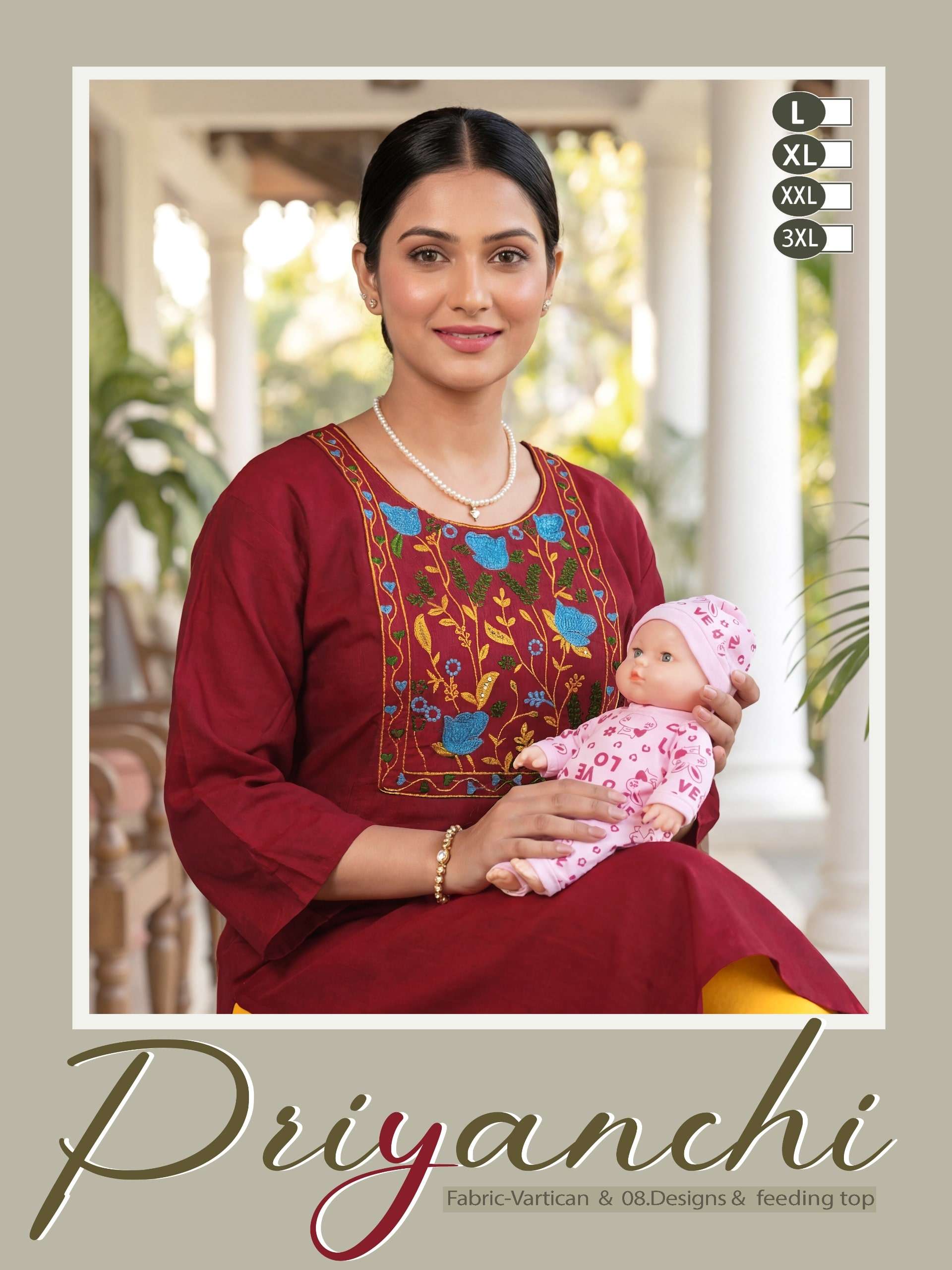 PRIYANCHI BY ASLIWHOLESALE VARTICAN PLAIN STITCHED KURTI SET-00320