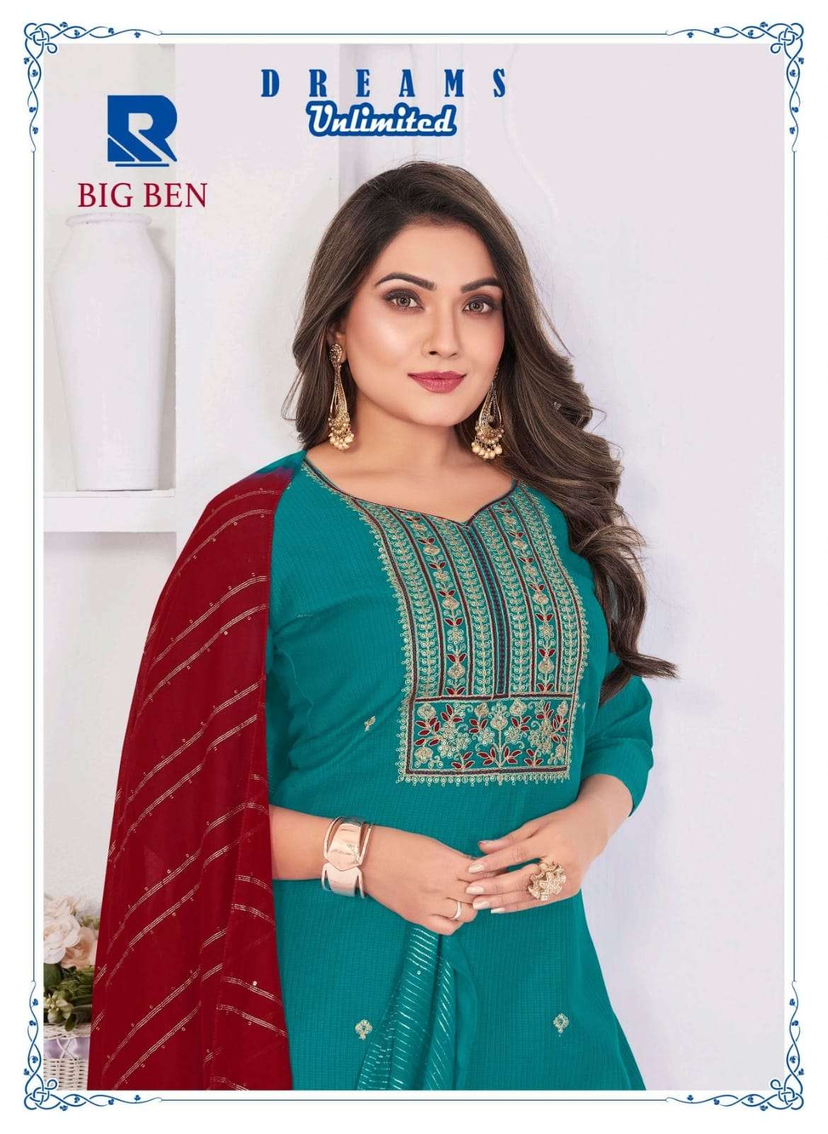 RAASHI BIG BEN SILK WITH EMBROIDERY WORK DRESSES - 00320