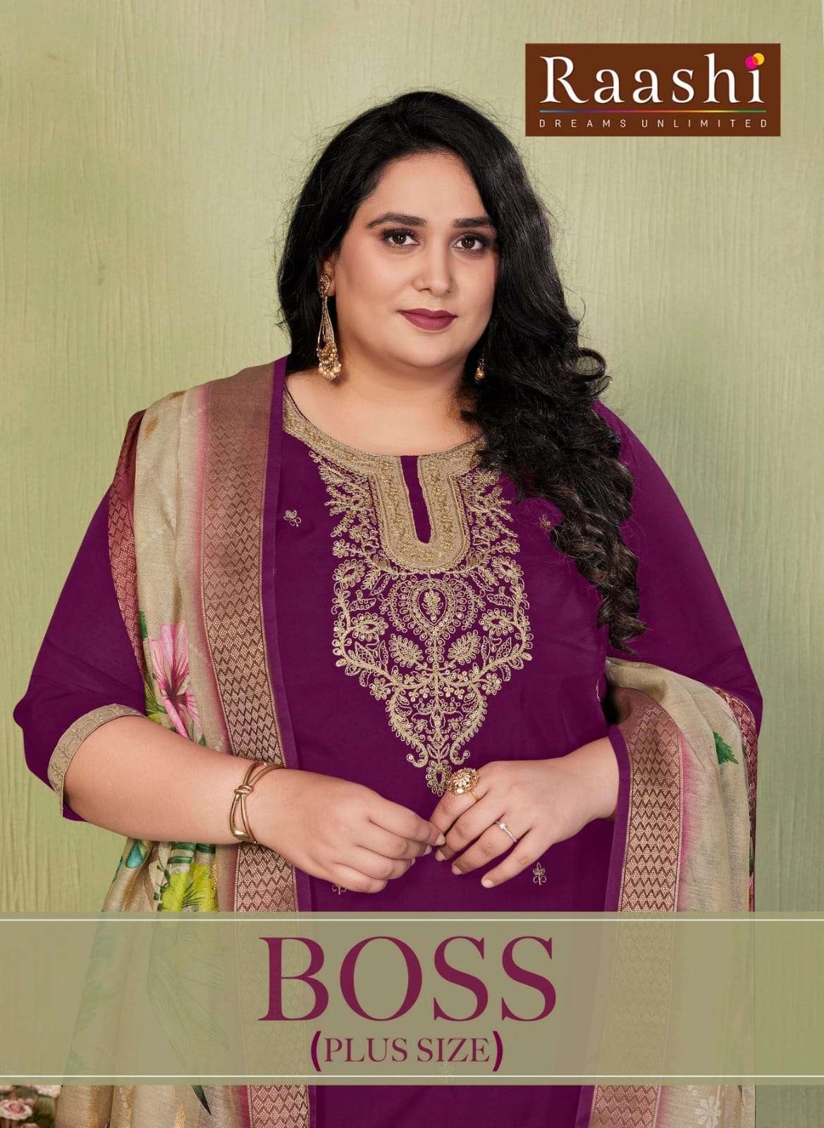 RAASHI BOSS ROMAN SILK EMBROIDERY STITCHED DRESSES -00320