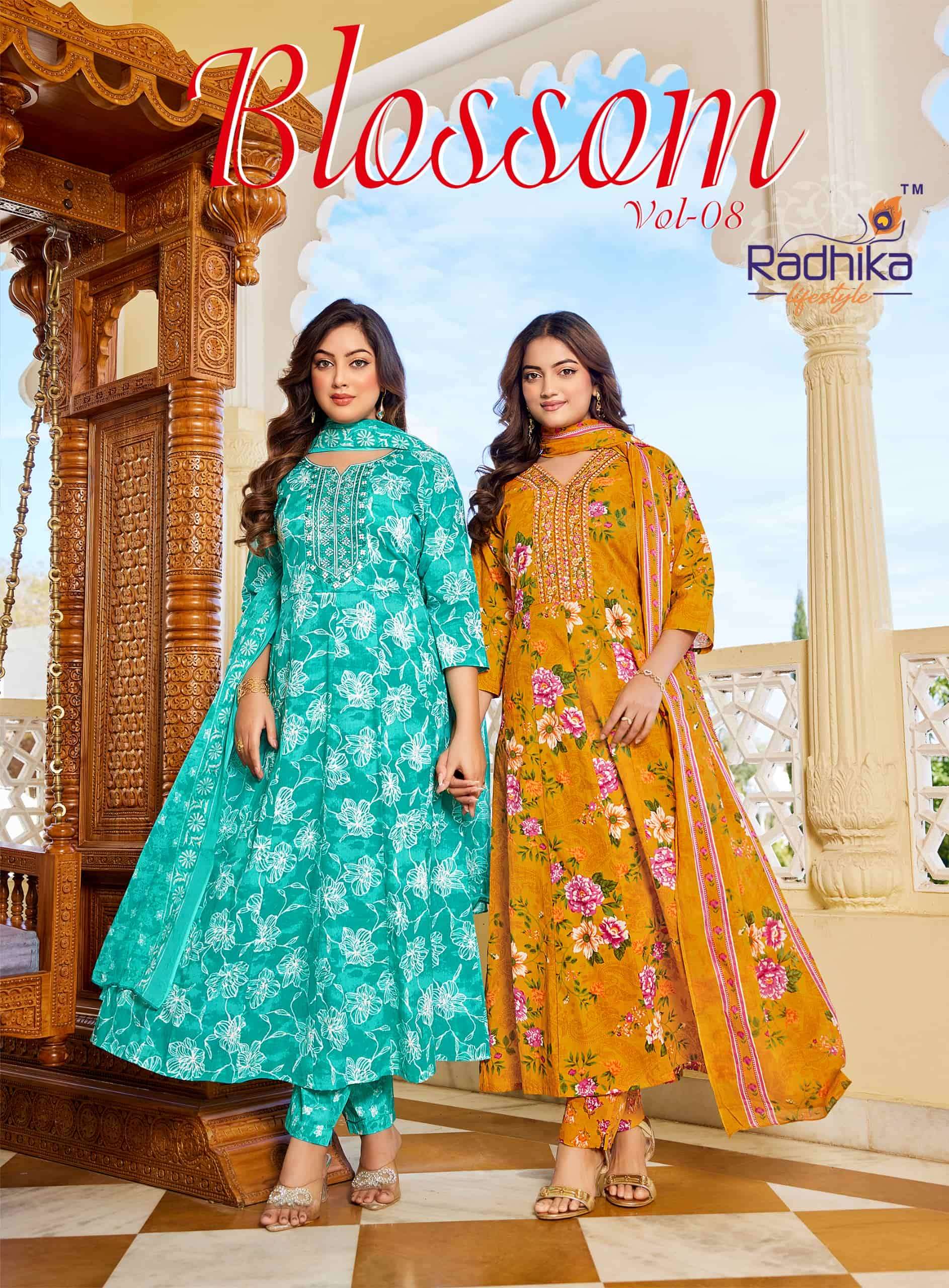 RADHIKA LIFESTYLE BLOSSOM VOL-08 8001 TO 8008 SERIES COTTON PRINTED SUIT-00140