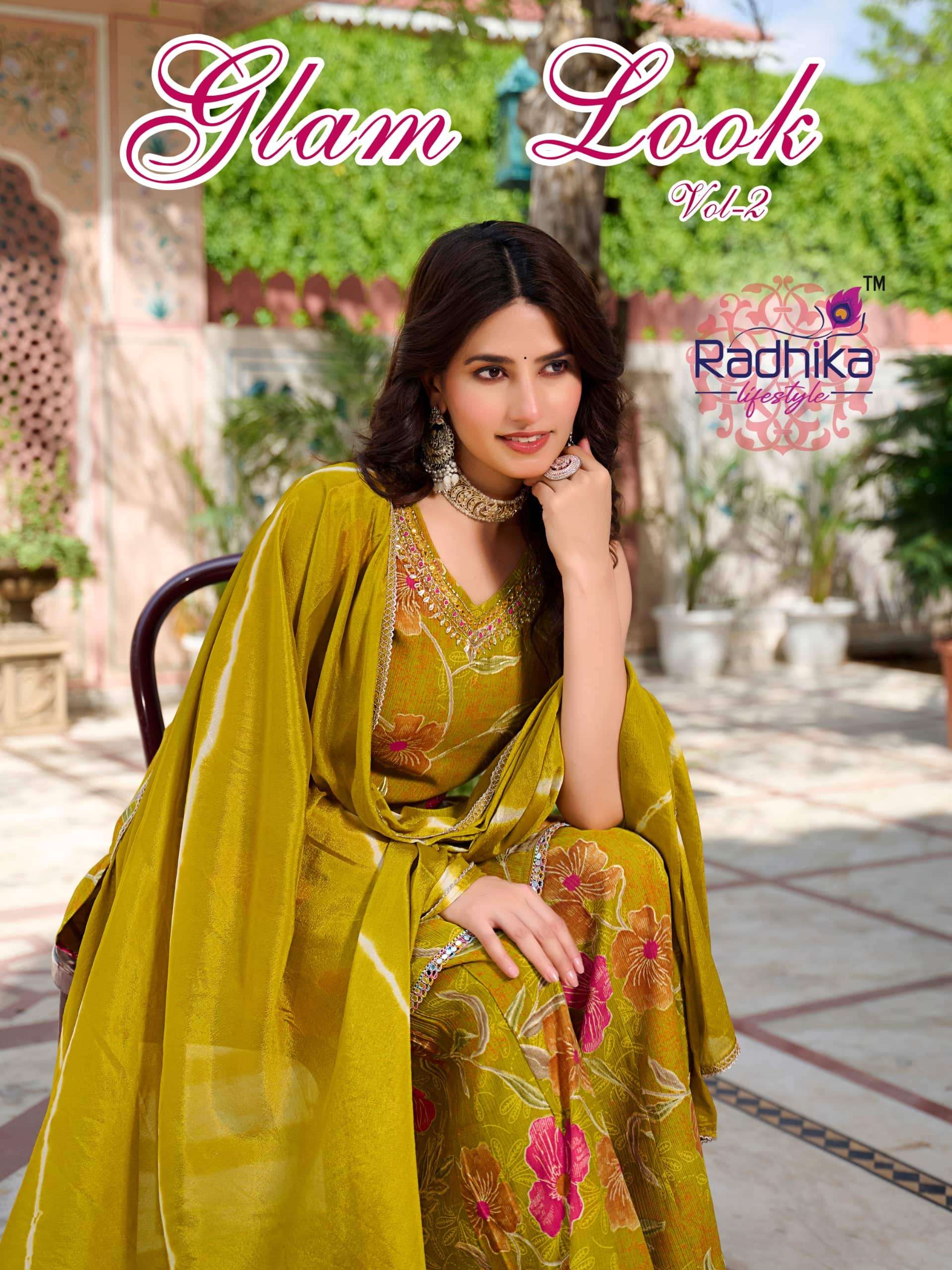 RADHIKA LIFESTYLE GLAM LOOK VOL-2 2001 TO 2006 SERIES SILK EMBROIDERY STITCHED SUIT-00140