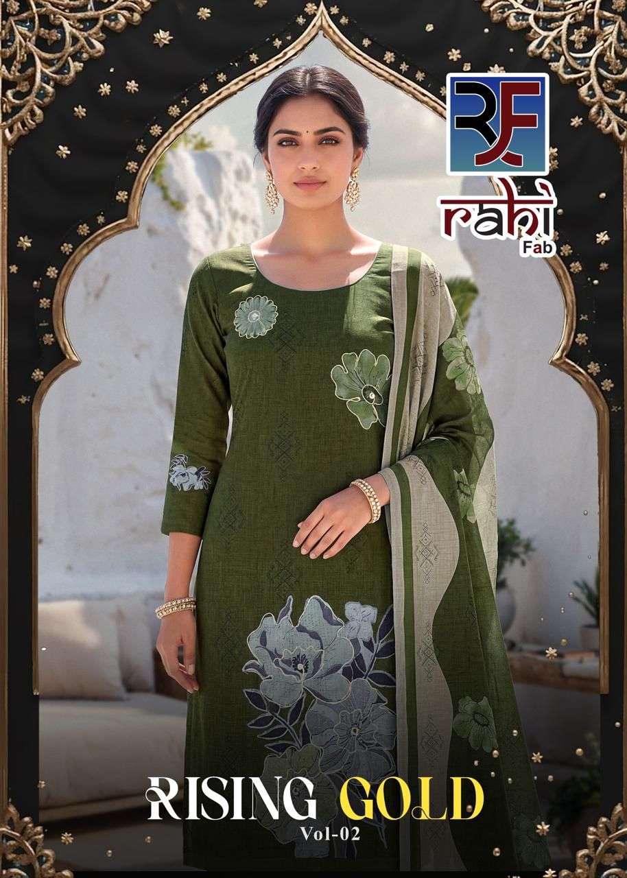 RAHI FAB RISING GOLD VOL-02 2001 TO 2008 SERIES COTTON PRINTD UNSTITCHED SUIT-00062