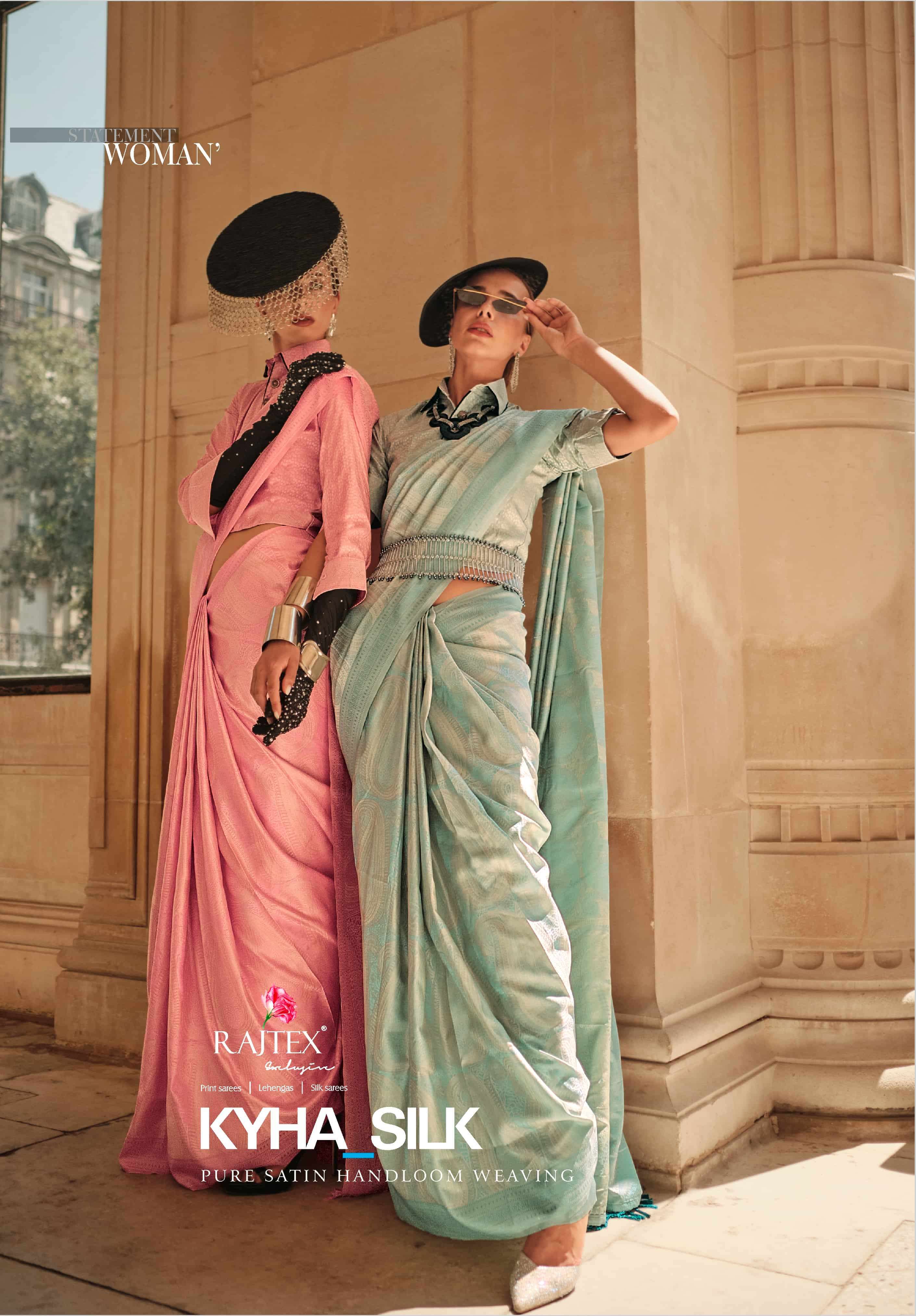 RAJTEX KYHA SILK 001 TO 006 SERIES SATIN SILK PREMIUM SAREES-00137