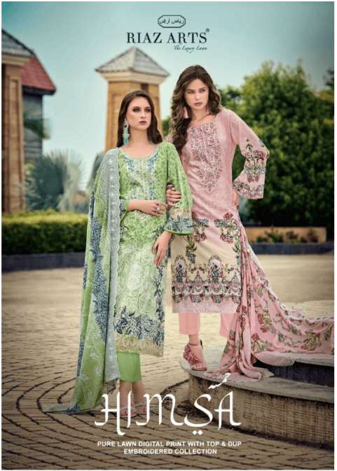 RIAZ ARTS HIMSA 001 TO 008 SERIES CAMRIC COTTON PRINTED DRESSES SET-00011